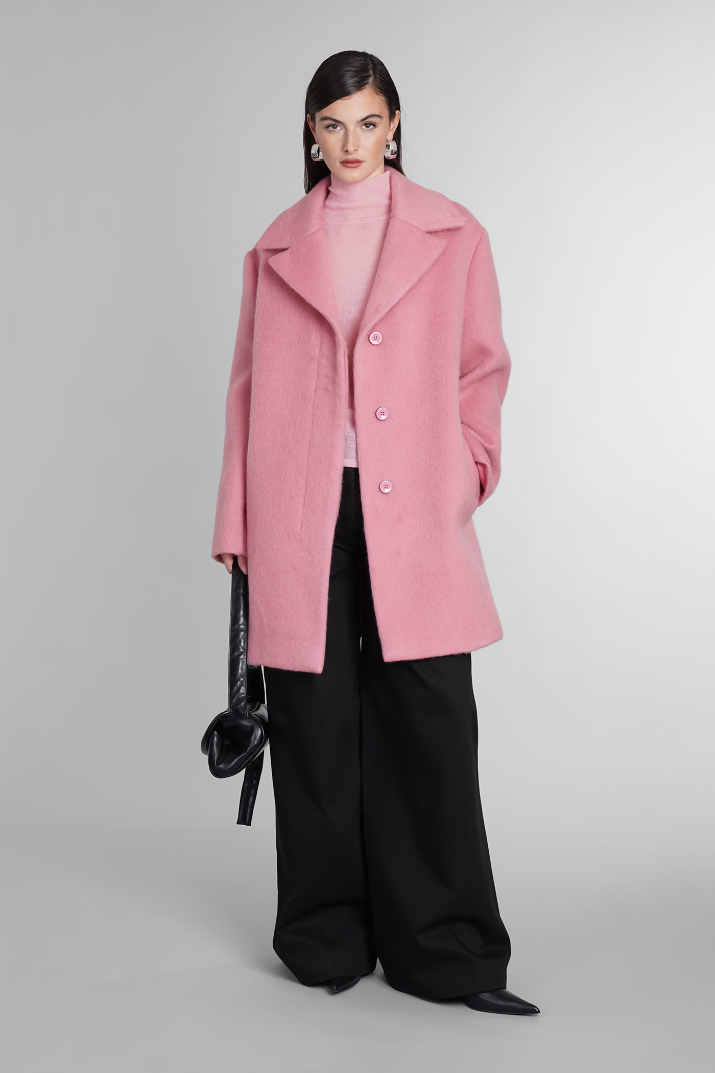 Jil Sander Coat In Rose-pink Wool In 655