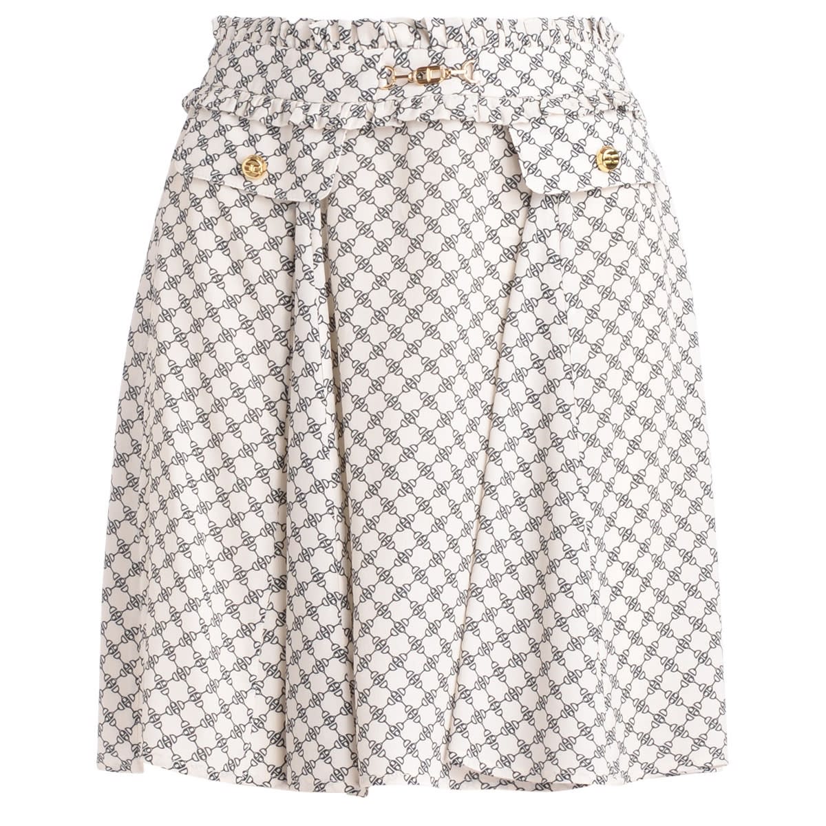 Viscose Elisabetta Franchi Skirt With Buckle Print