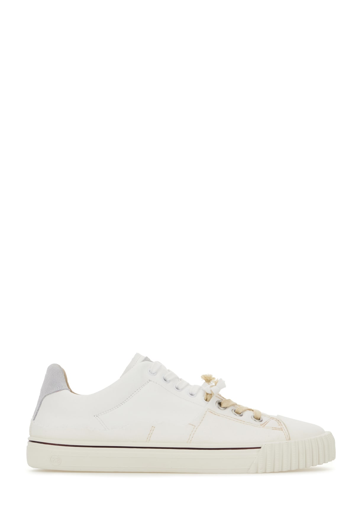 Maison Margiela White Leather And Canvas Sneakers In H8548