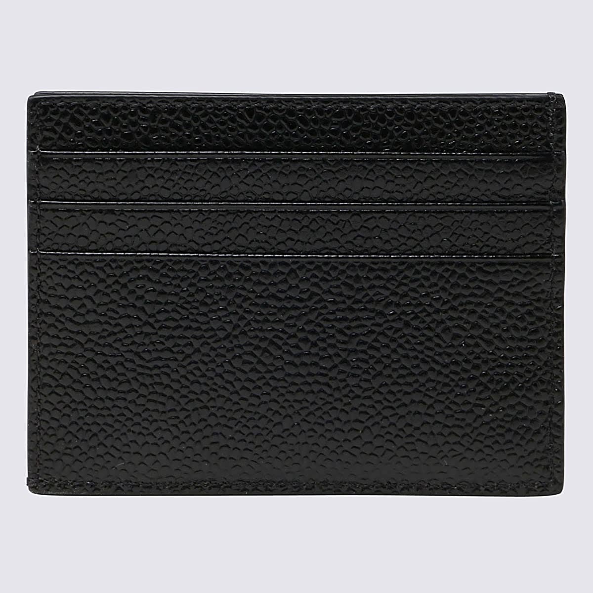 Shop Thom Browne Black Leather Cardholder