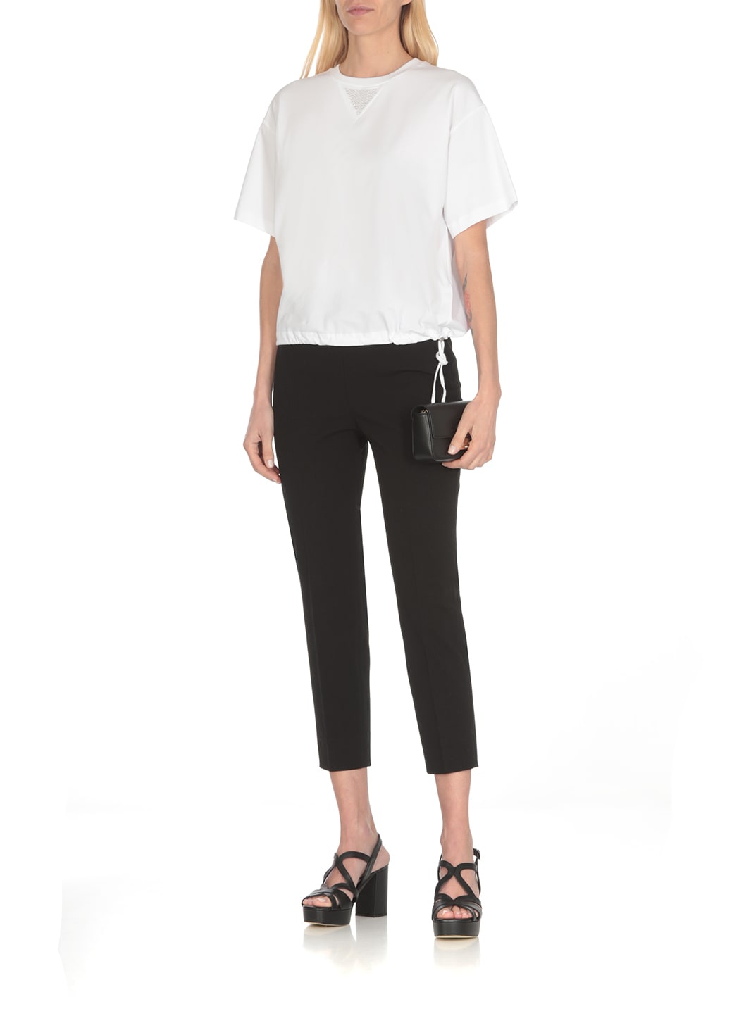 Shop Peserico Cropped Round Neck T-shirt In A