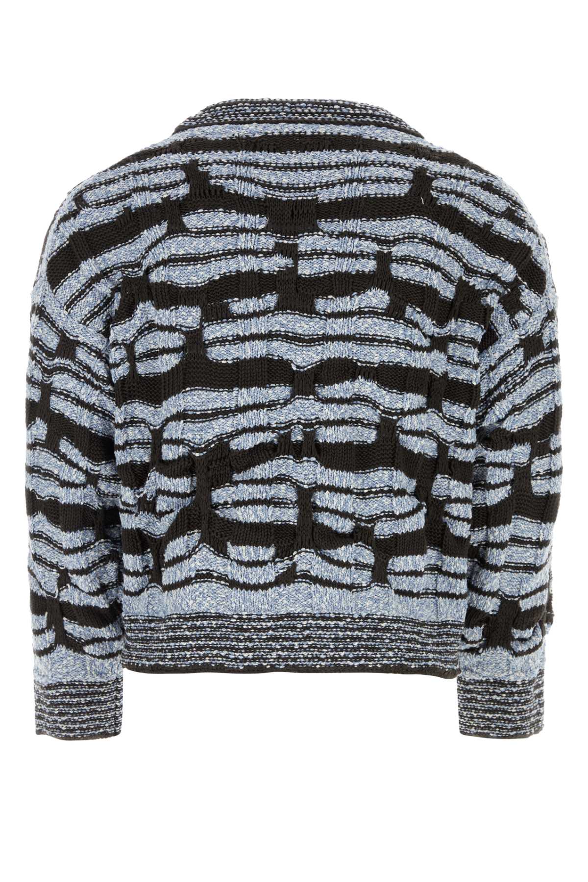 Shop Bottega Veneta All-over Patterned Round Neck Sweater In Fondant