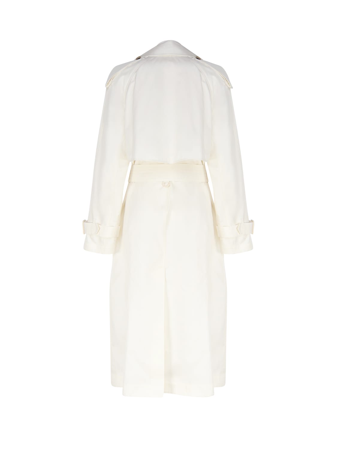 Shop Burberry Long Trench In Pure Silk In White