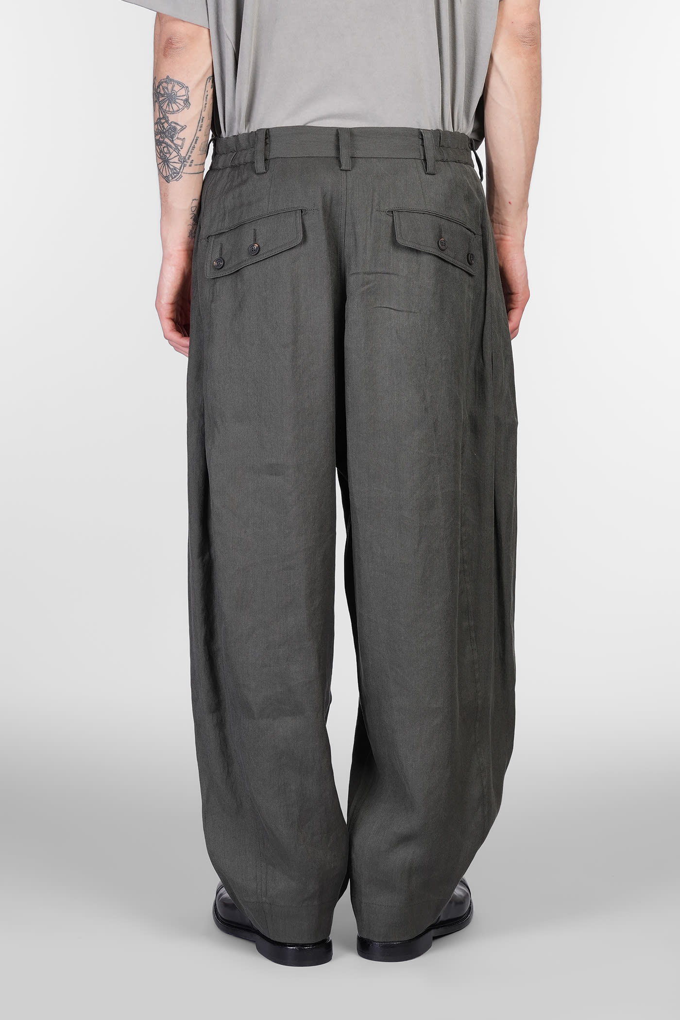 Ziggy Chen Pants In Green Chanvre