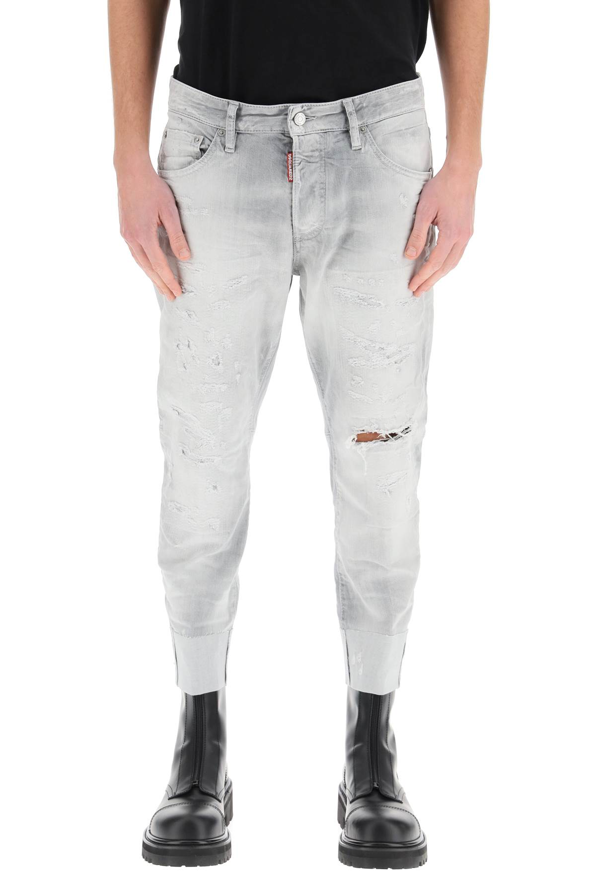 Dsquared2 Piranha Grey Denim Wash Sailor Jeans | ModeSens