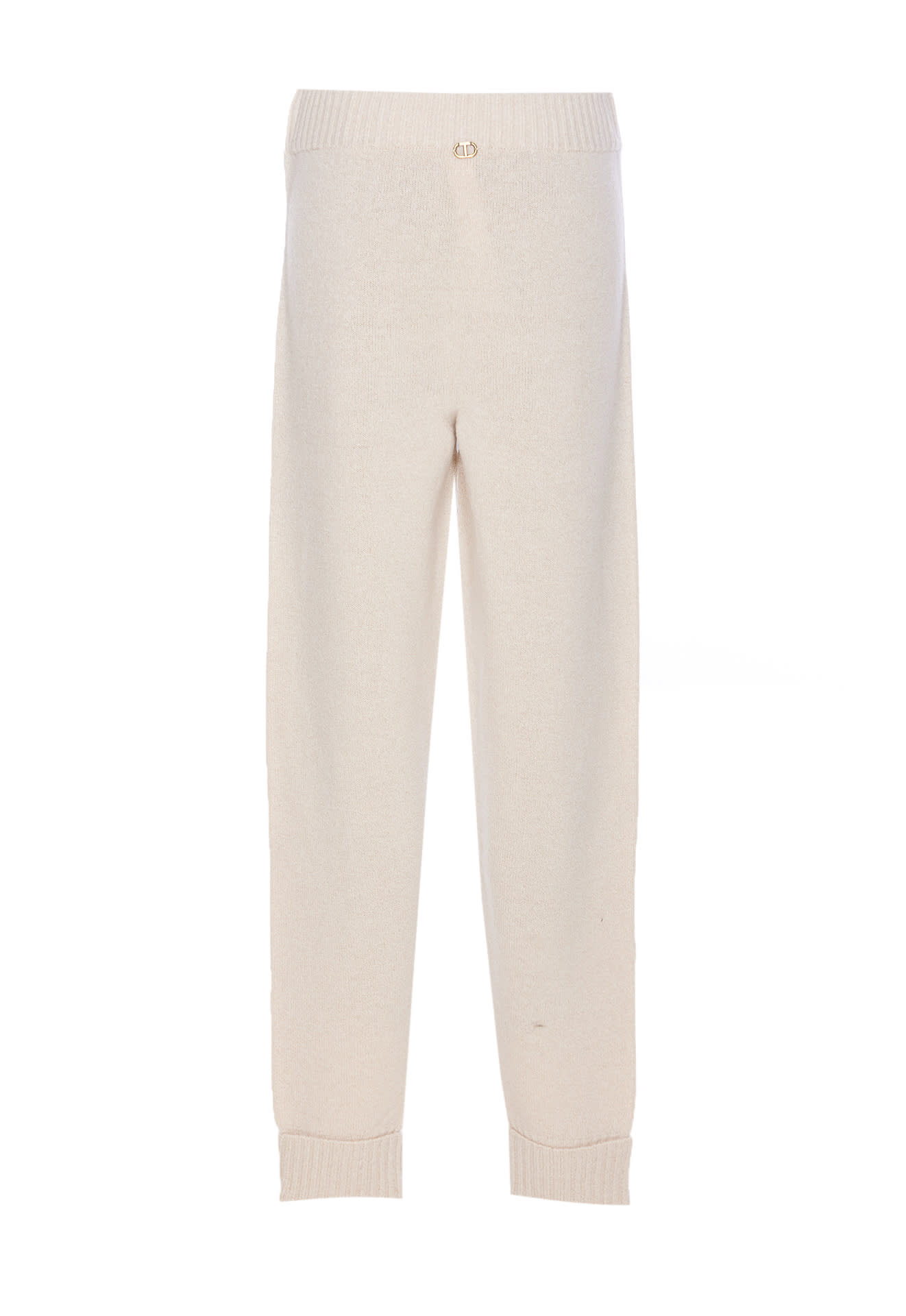 TWINSET MIXED WOOL AND LUREX TROUSERS