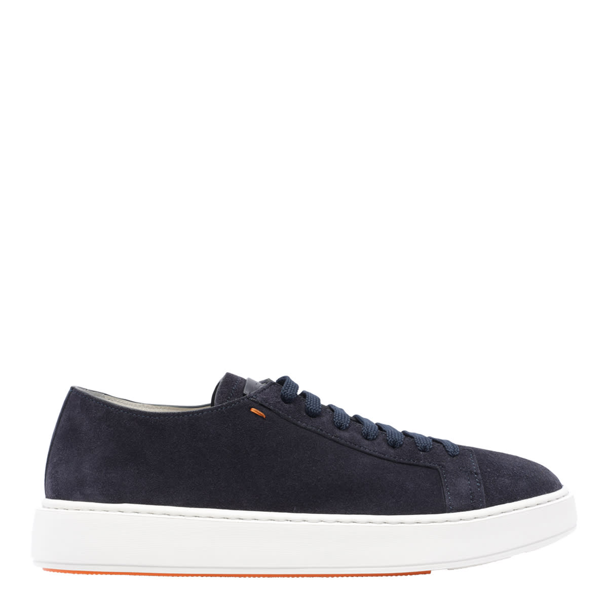 Shop Santoni Leather Sneakers In Blue