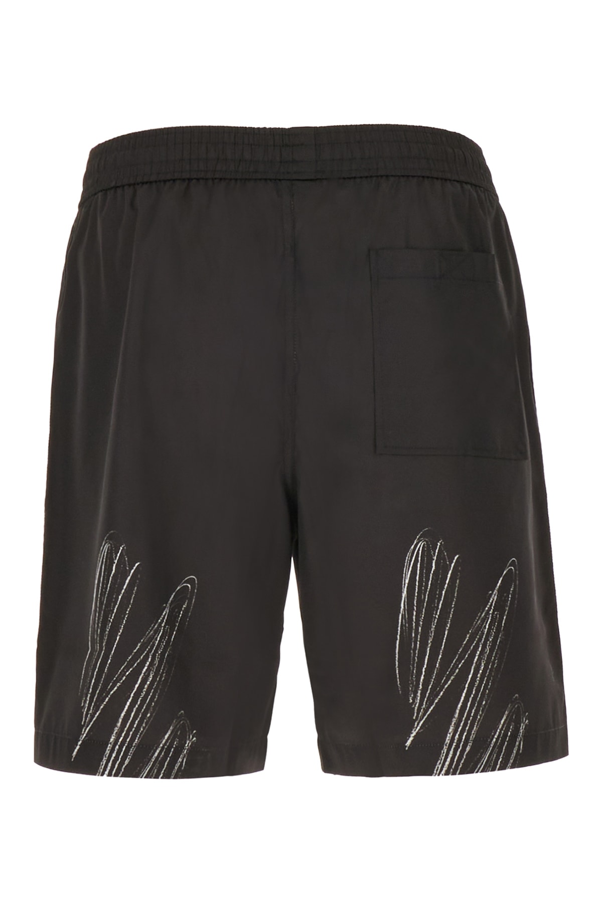 Shop Off-white Black Polyester Swimming Shorts In Nero