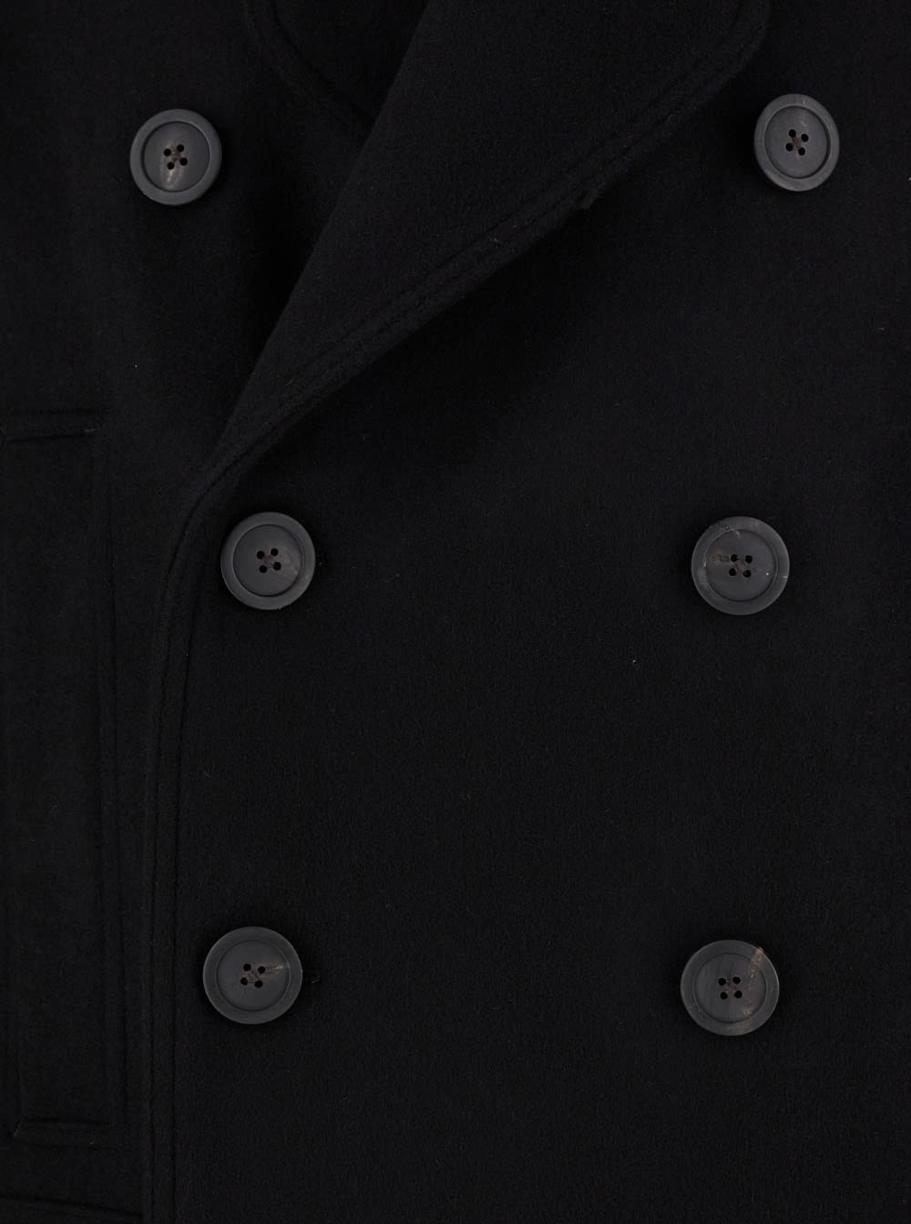 Shop Rick Owens Black Double-breasted Coat With Wide Revers In Wool Man