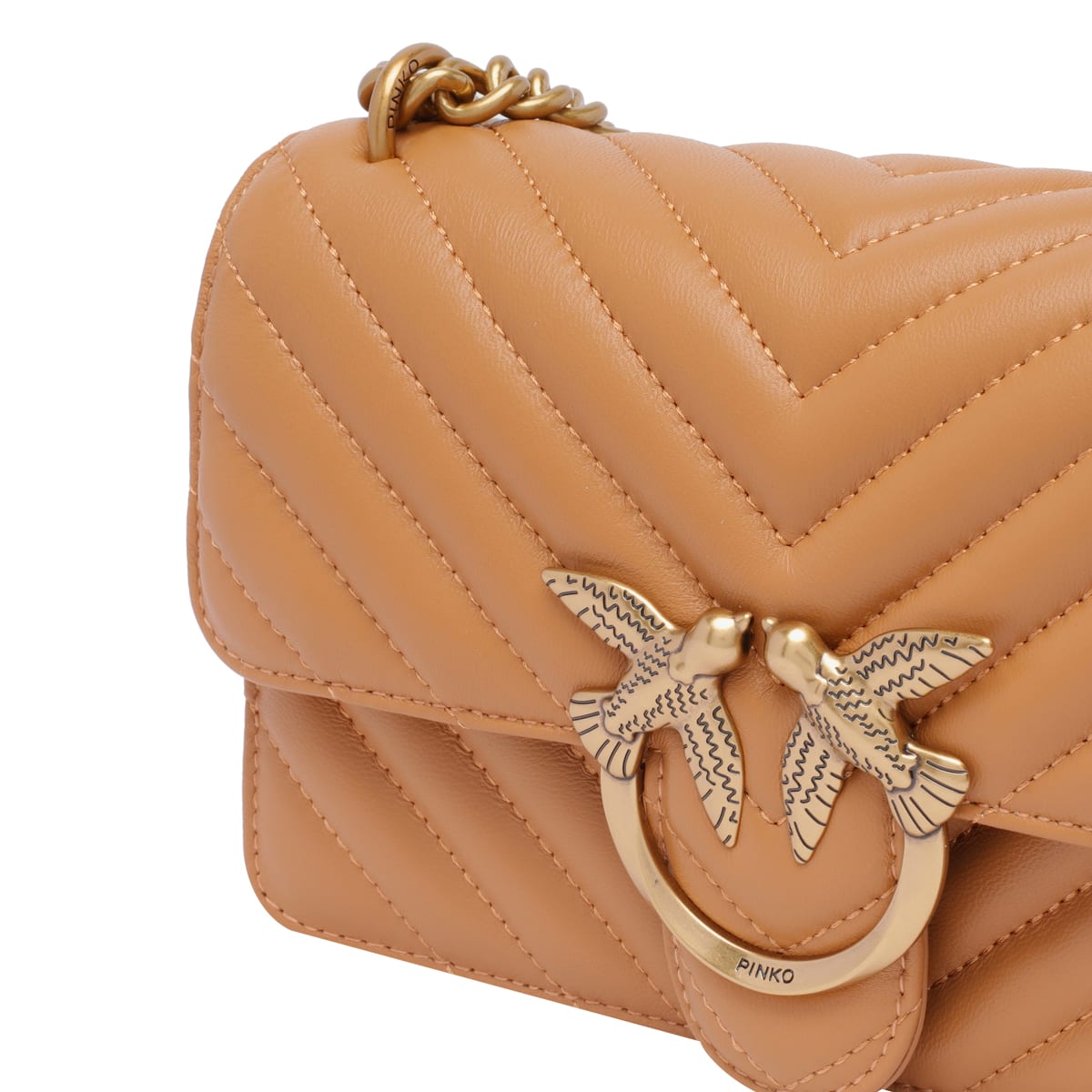 Shop Pinko Mini Crossbody Bag In Brown