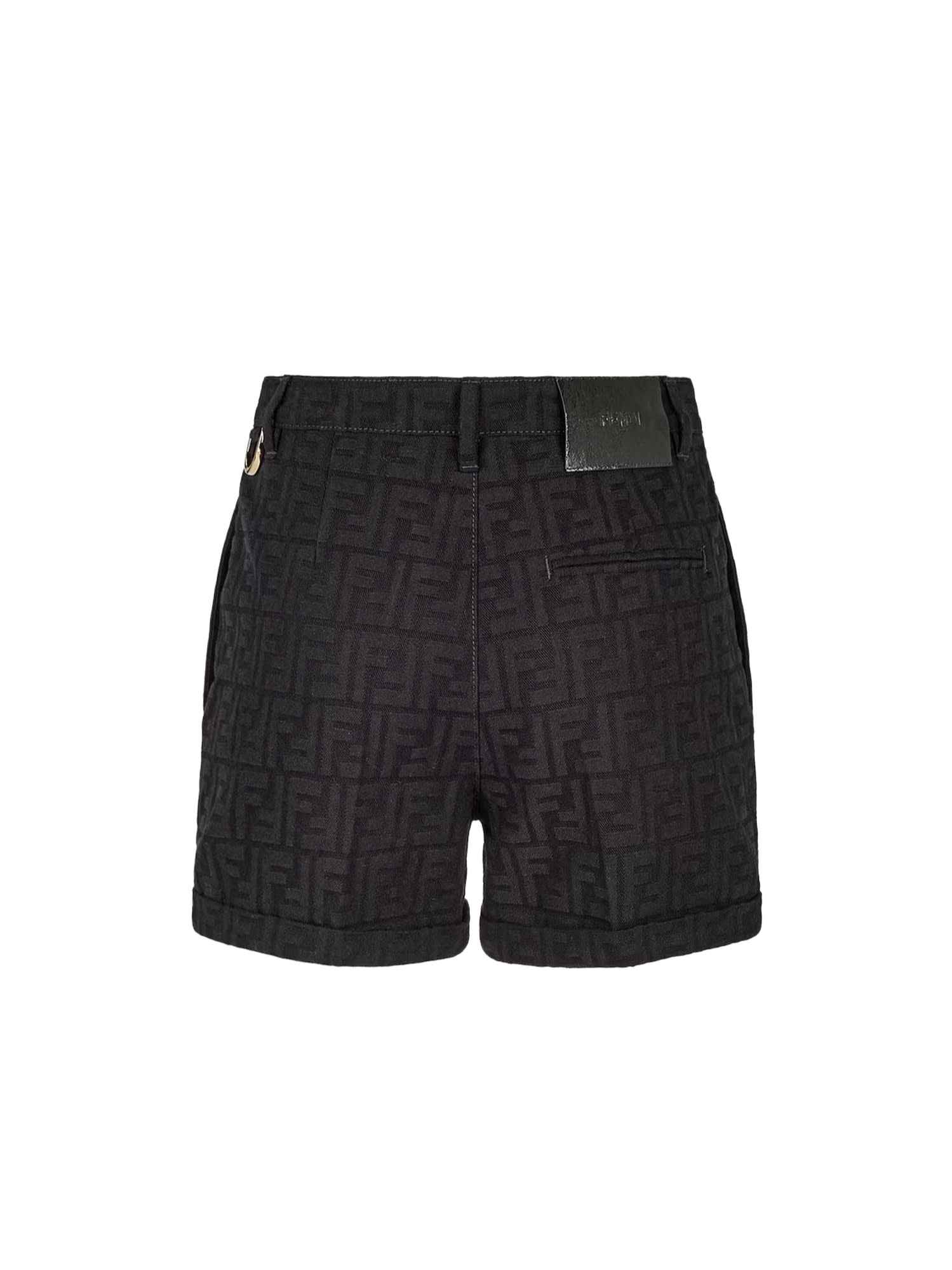 Fendi Denim Shorts In Black