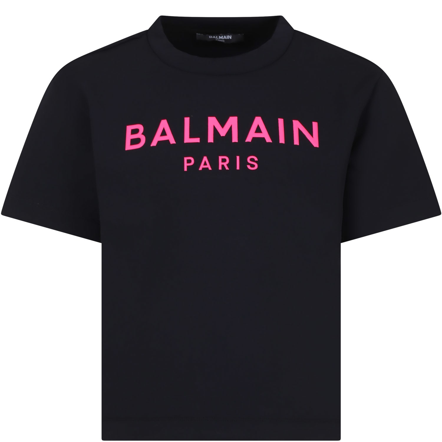 Shop Balmain Black T-shirt For Girl With Logo