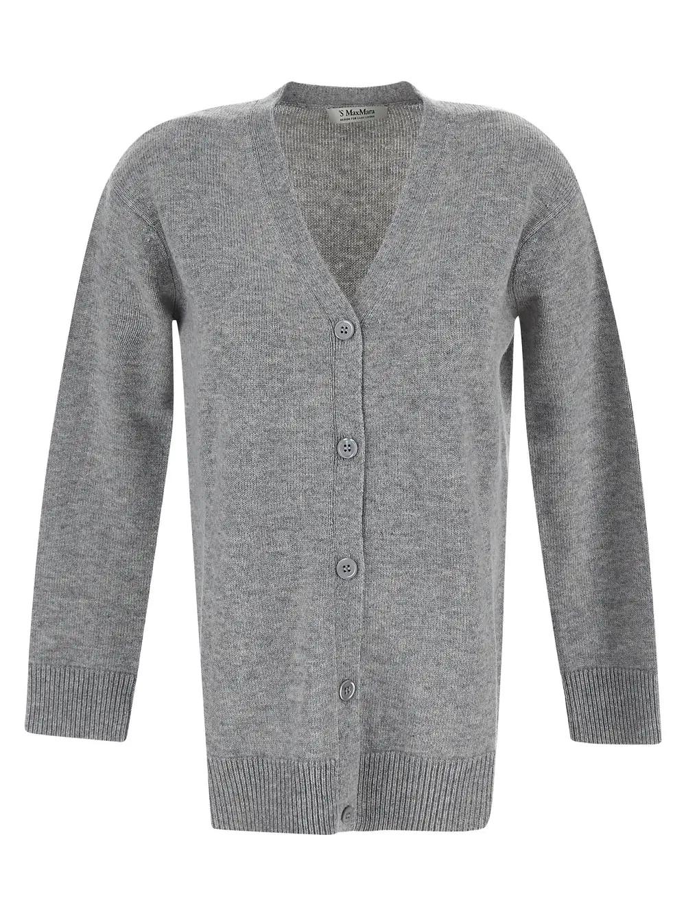 Shop 's Max Mara Wool Cardigan In Grey