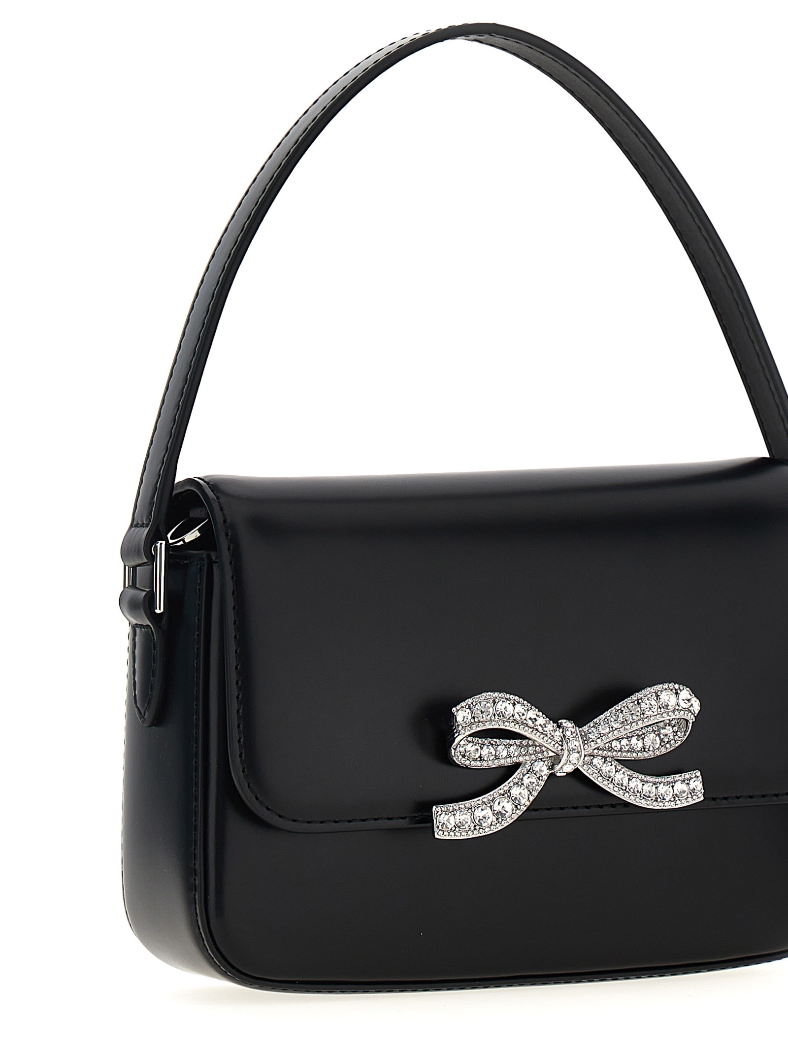 Shop Self-portrait Black Leather Micro Handbag