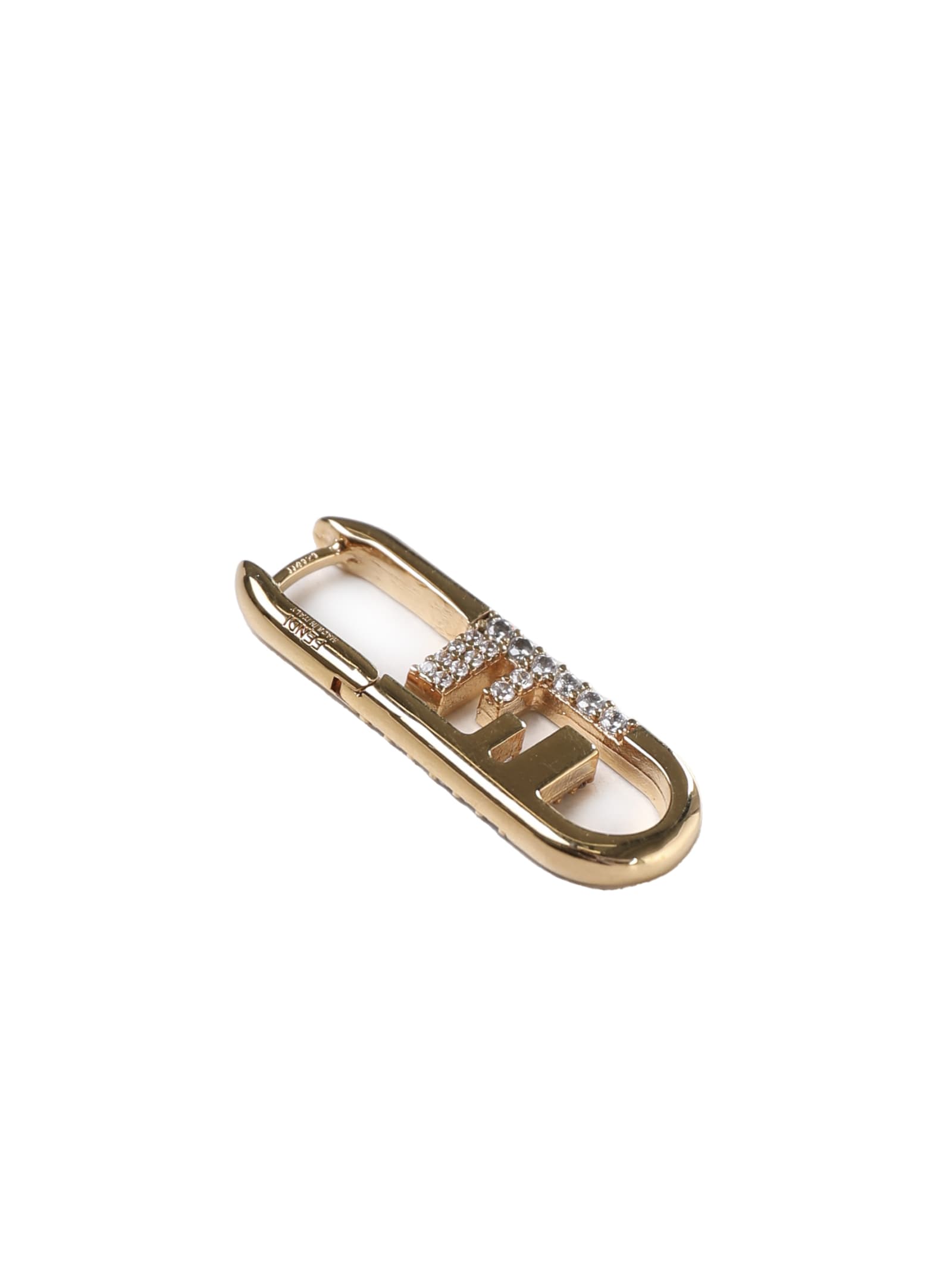 Shop Fendi Olock Earrings In Golden