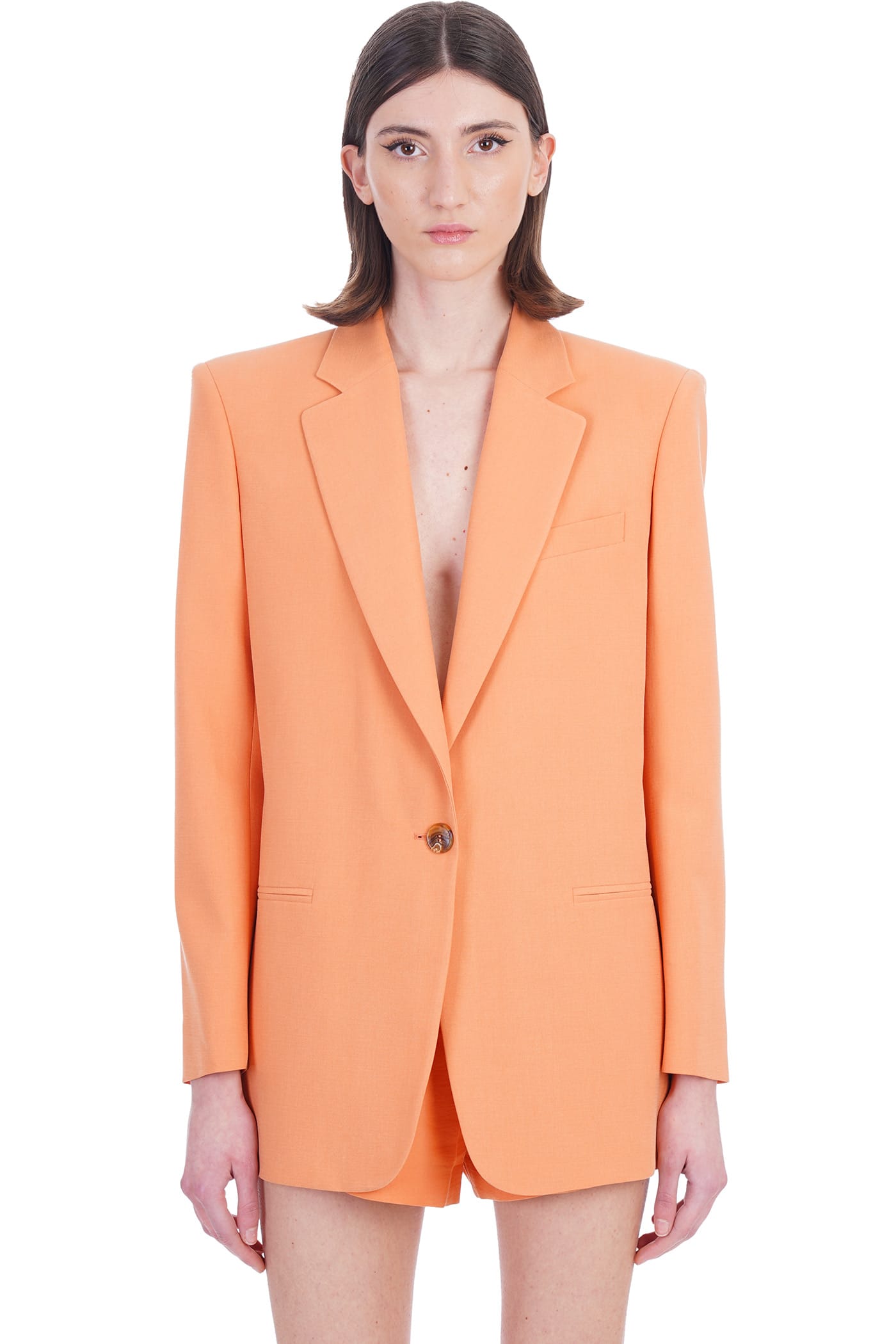 THE ANDAMANE THE ANDAMANE GUIA BLAZER IN ORANGE WOOL AND POLYESTER