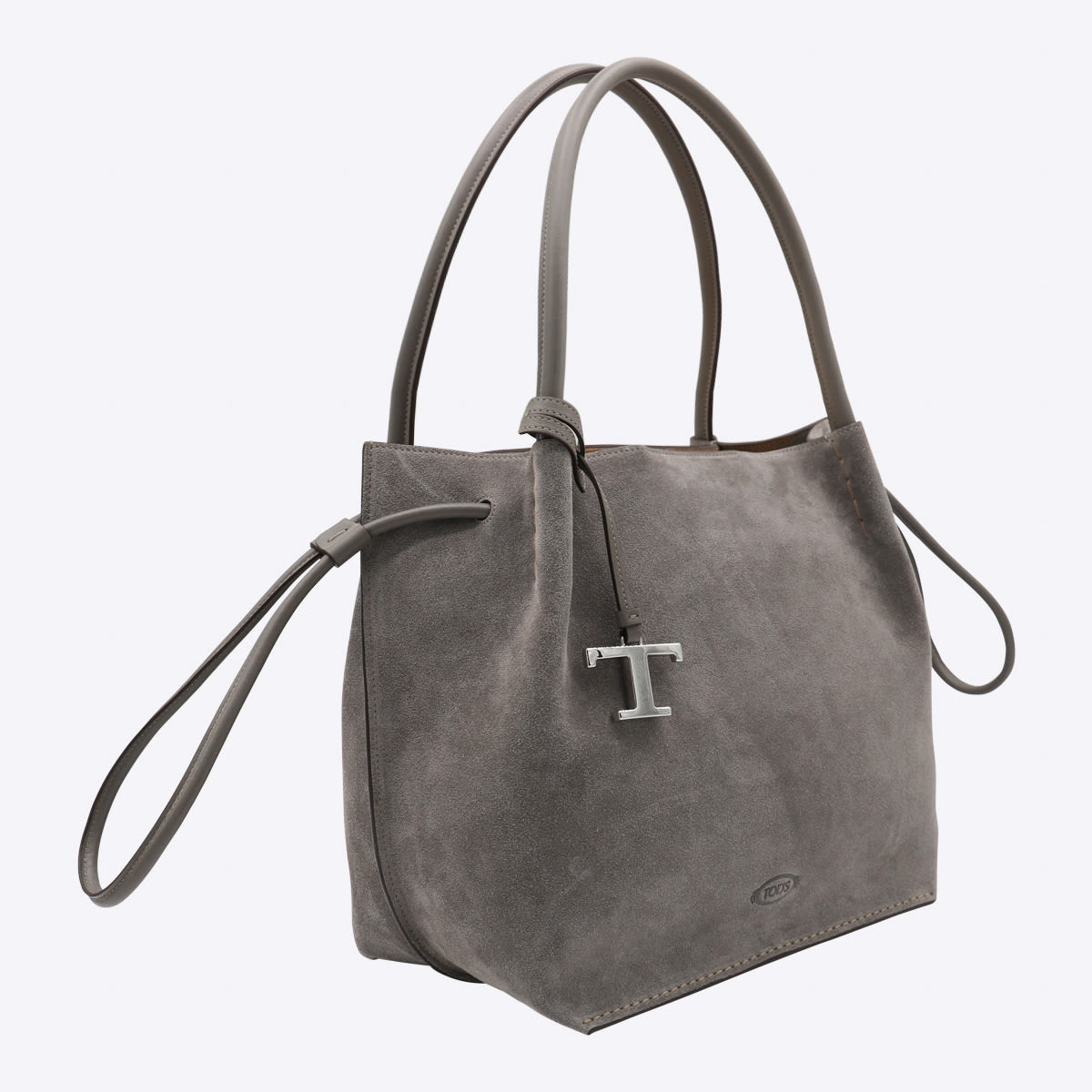 Tod's Grey Leather Totes In Gray