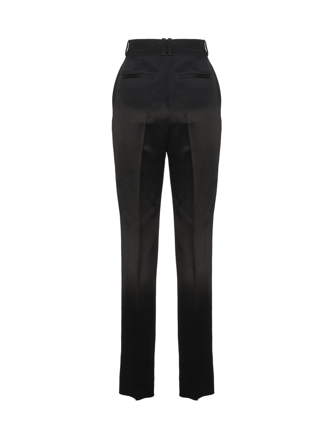 Shop Saint Laurent High-rise Pleated Trousers In Black