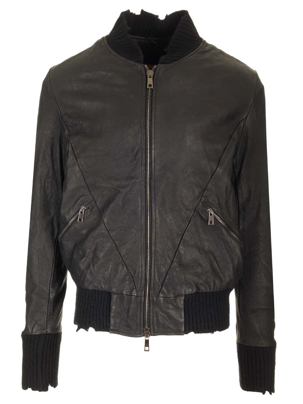 Shop Giorgio Brato Bomber Brushed Vegetal Lamb Leather In Black