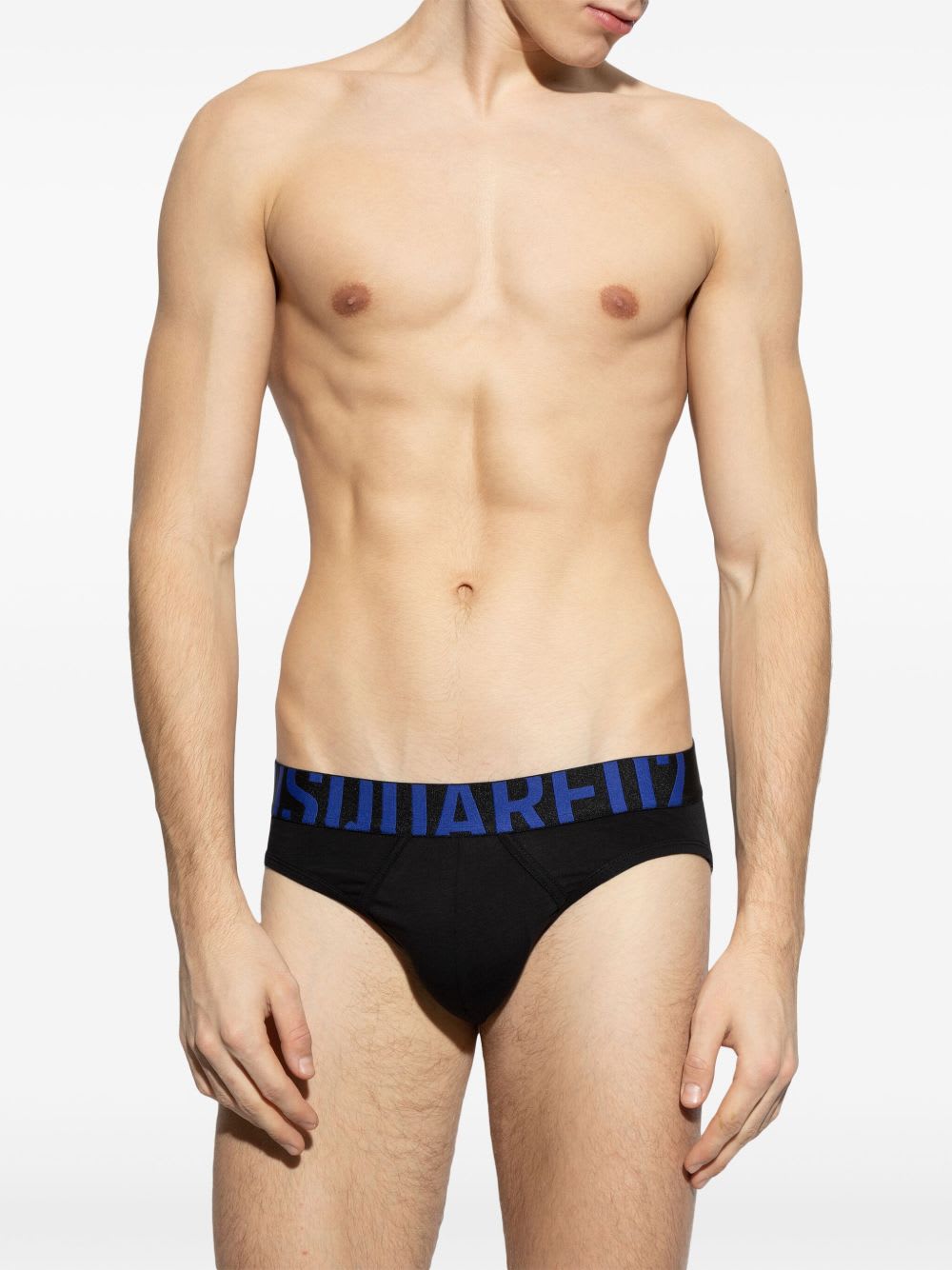 Dsquared2 Logo-waistband Briefs In Black