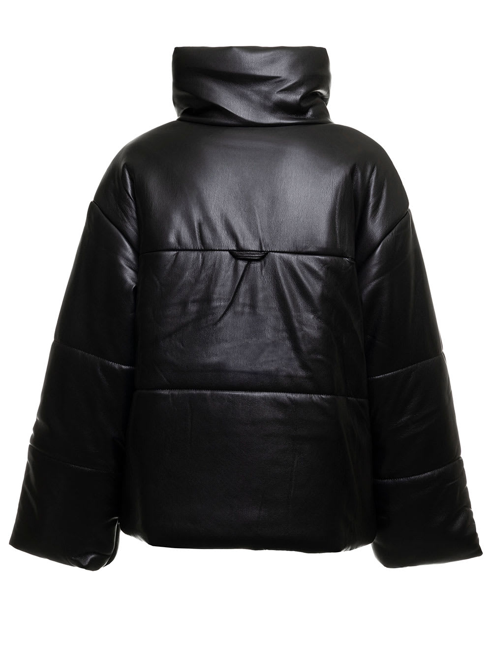Shop Nanushka Black Vegan Leather Quilted Jacket Nanuskha Woman