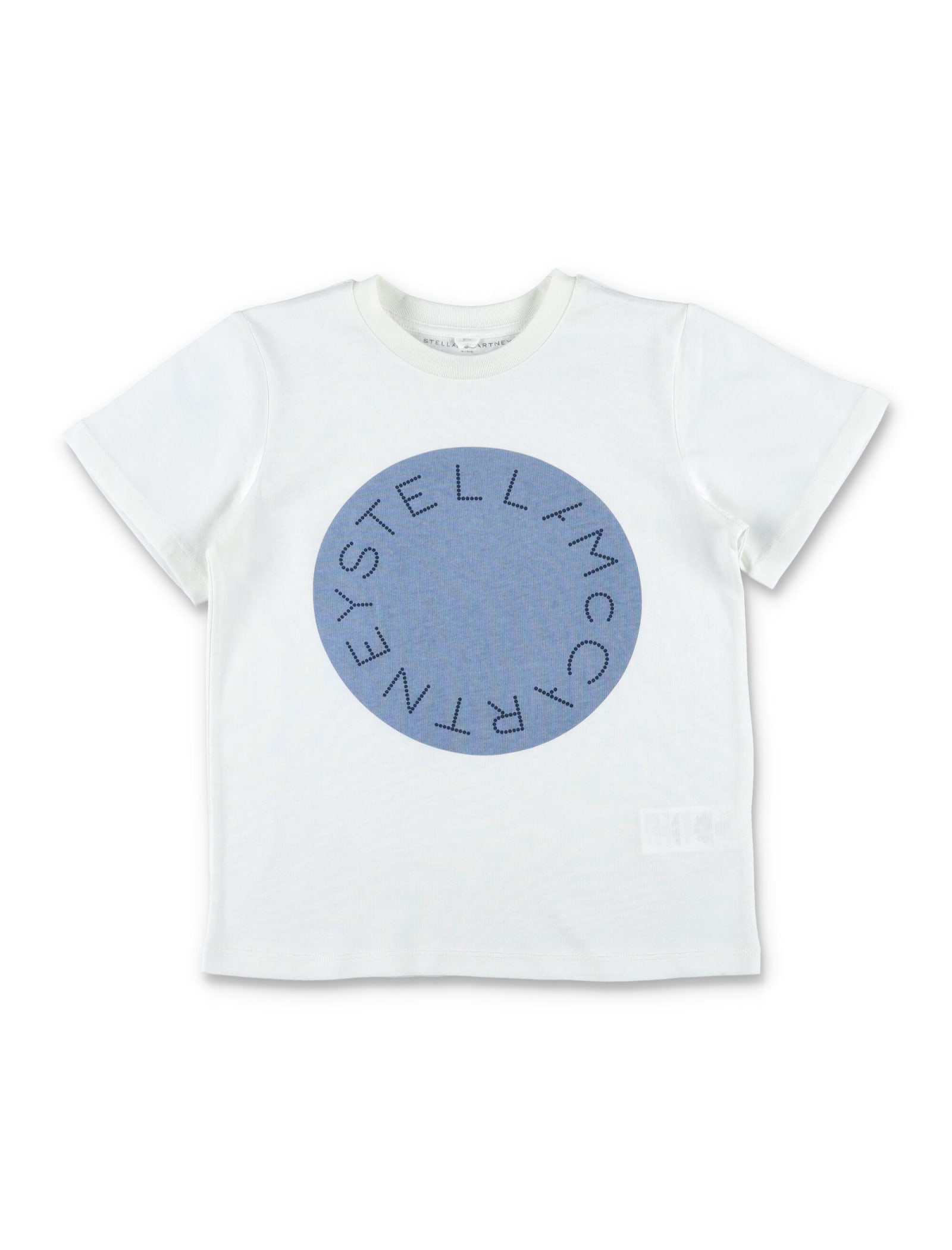 Shop Stella Mccartney Circular Logo T-shirt In Ivory