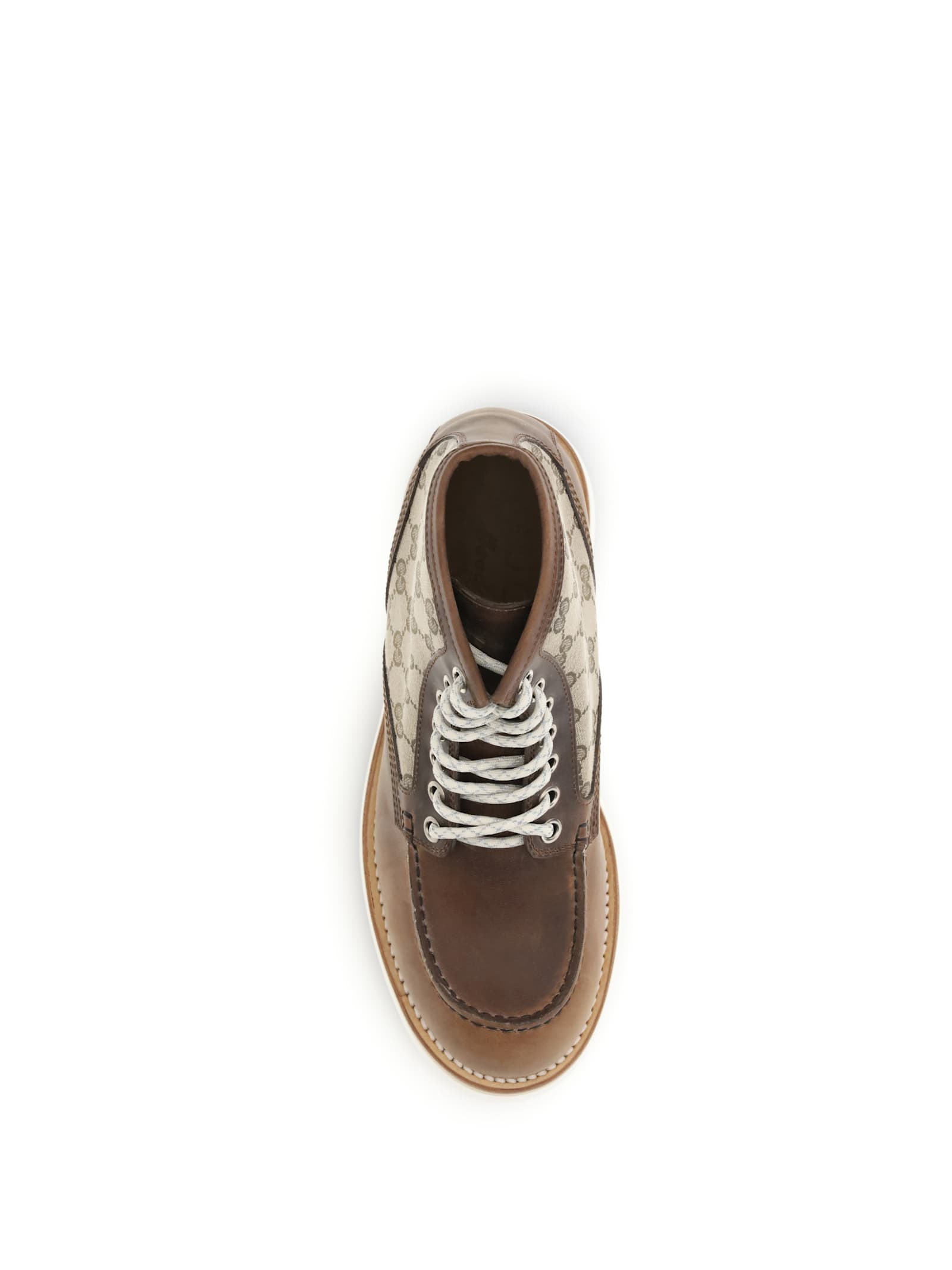 Gucci Laced Ankle Boot With Gg Insert Men