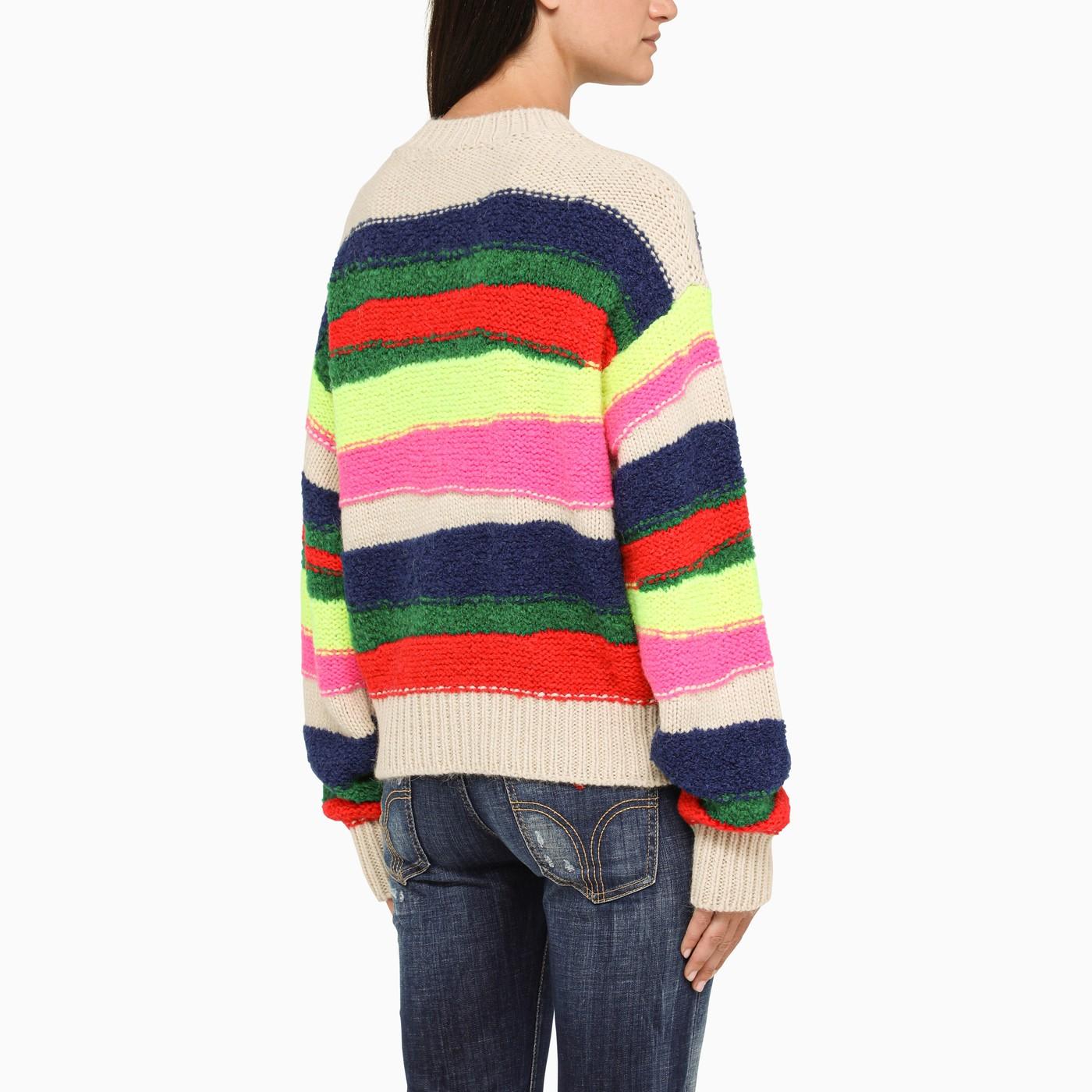 Dsquared2 Multicoloured Striped Crew-neck Sweater In Multi