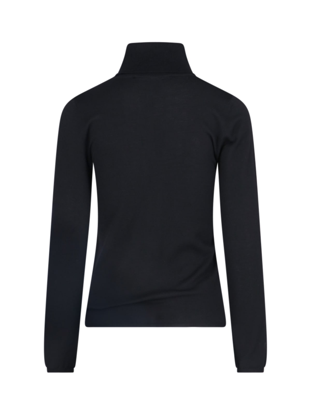 Shop Zanone Turtleneck Flexwool In Nero