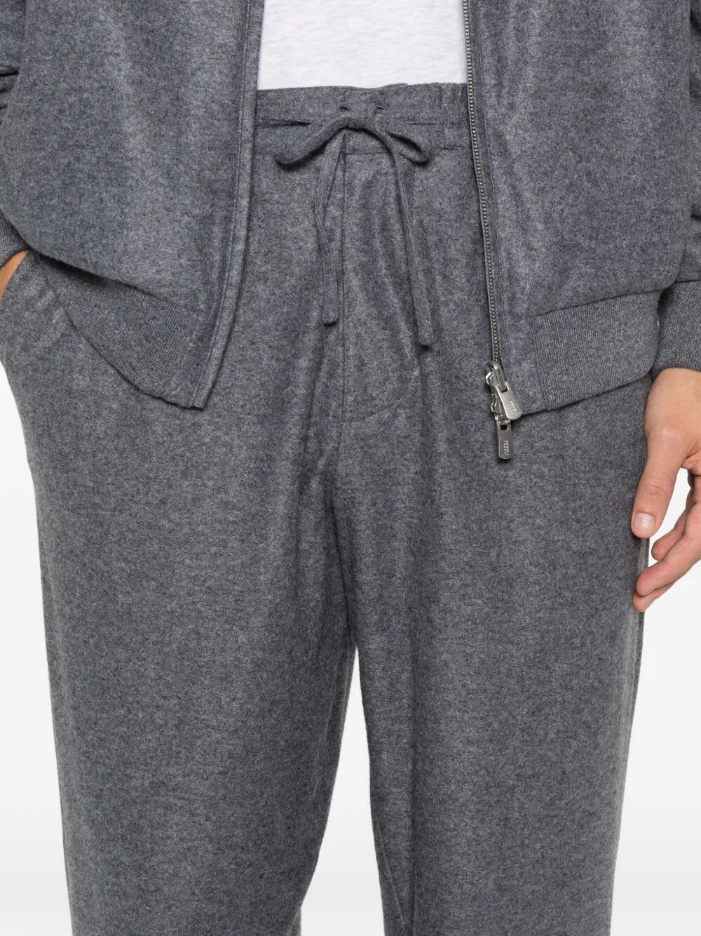 Fedeli Harvard Drawstring Cuffed Trousers In Gray