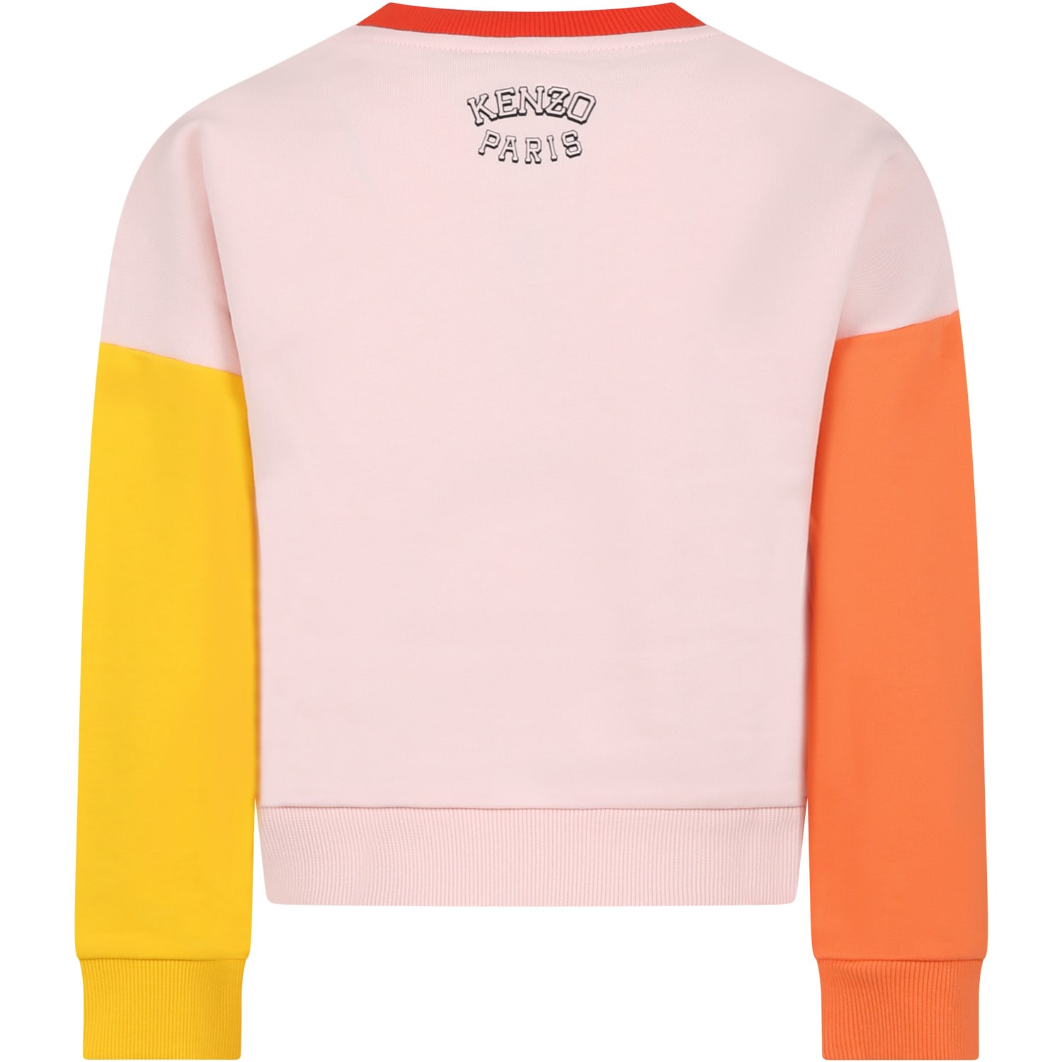 Shop Kenzo Multicolored Sweatshirt For Girl With Iconic Tiger And Logo