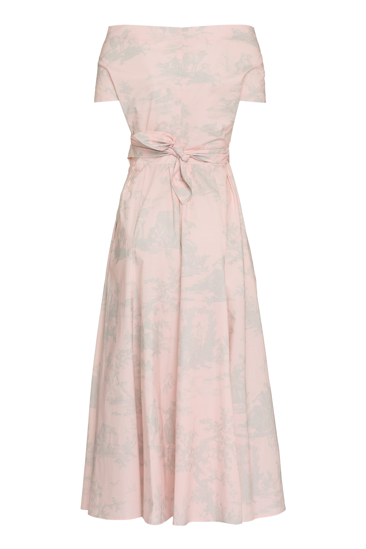 Shop Philosophy Di Lorenzo Serafini Printed Cotton Dress In Pink