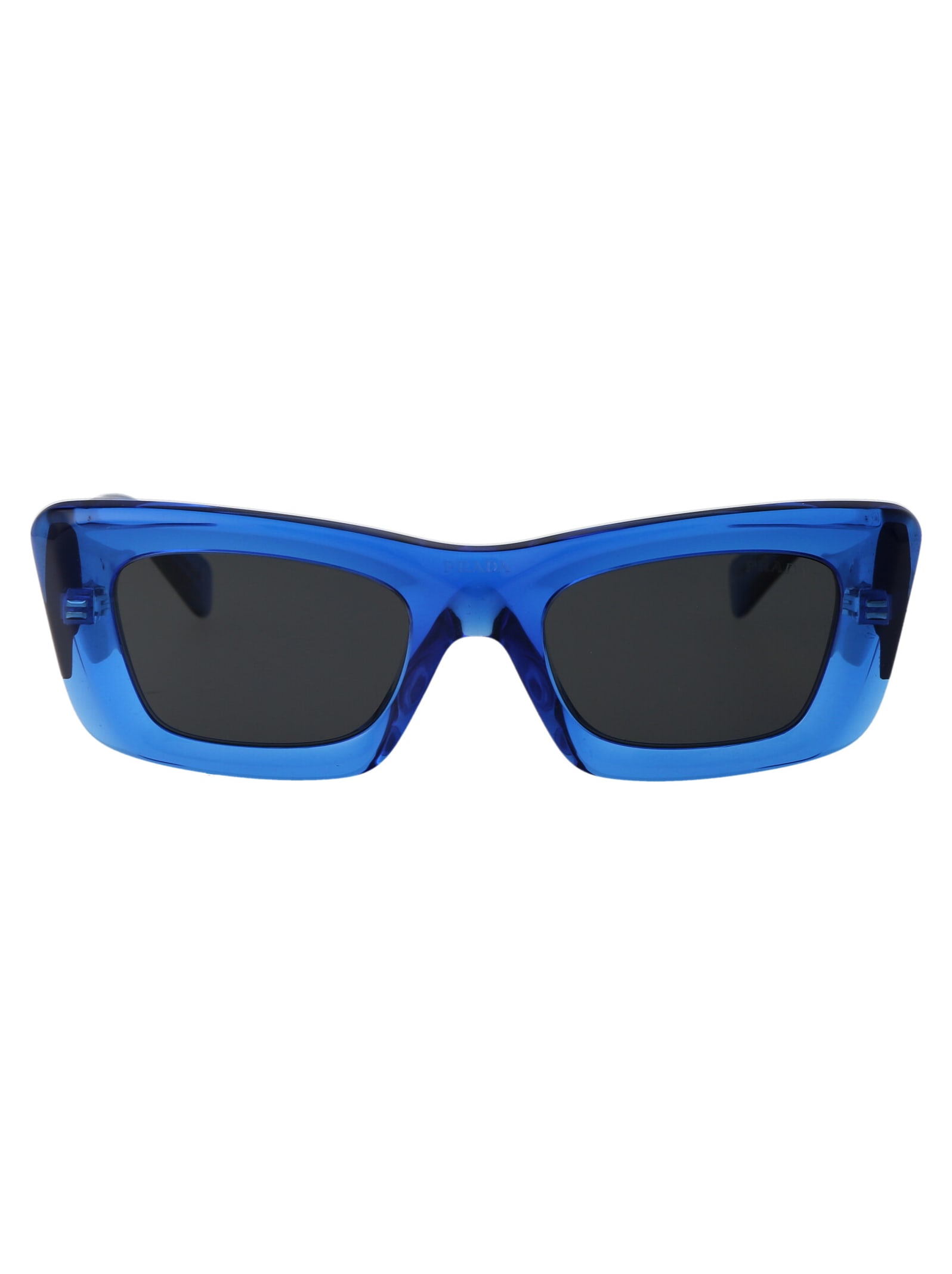Shop Prada 0pr 13zs Sunglasses In 18m5s0 Crystal Electric Blue