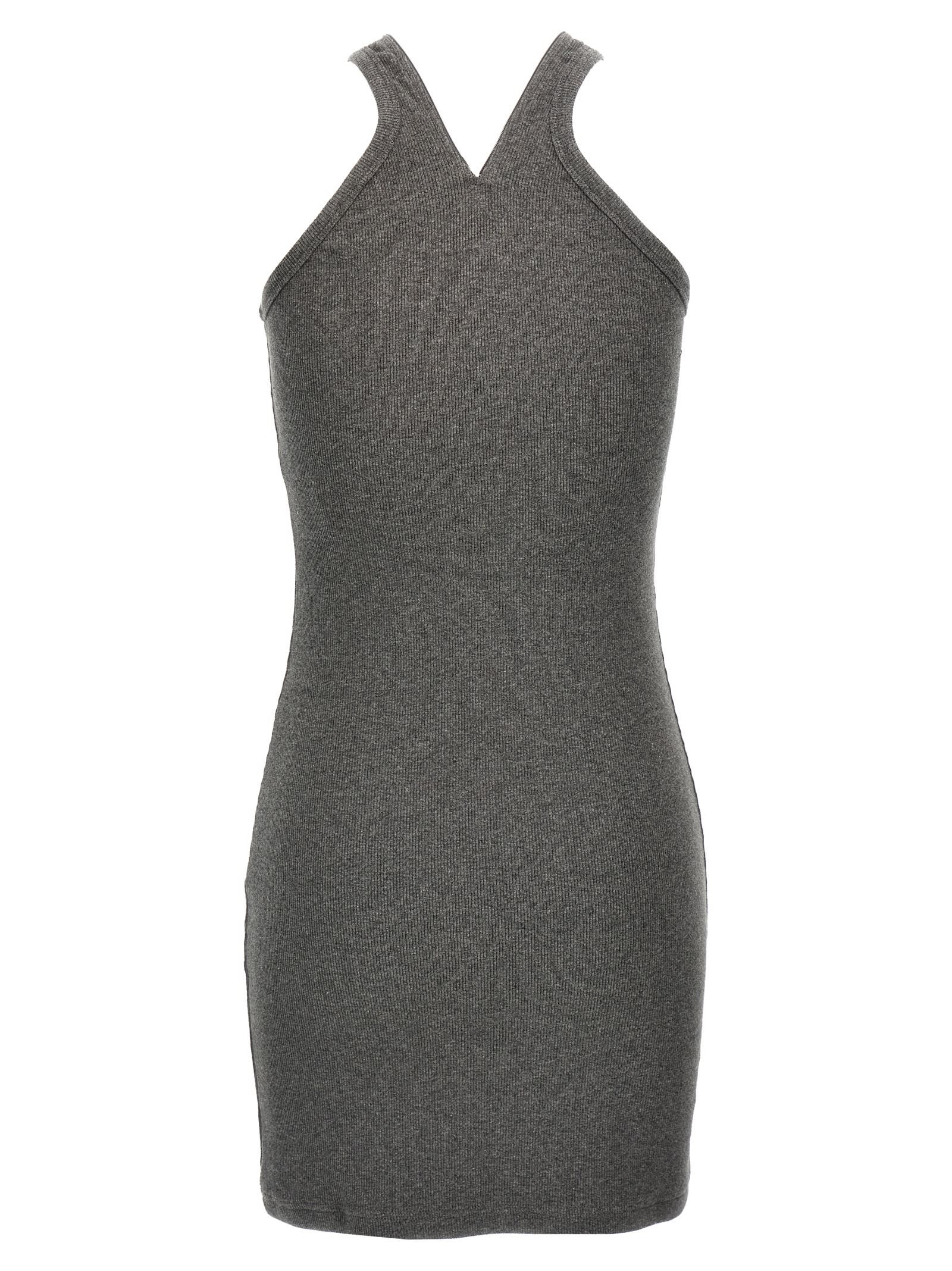 Shop Courrèges Criss Cross 90s Mini Dress In Gray