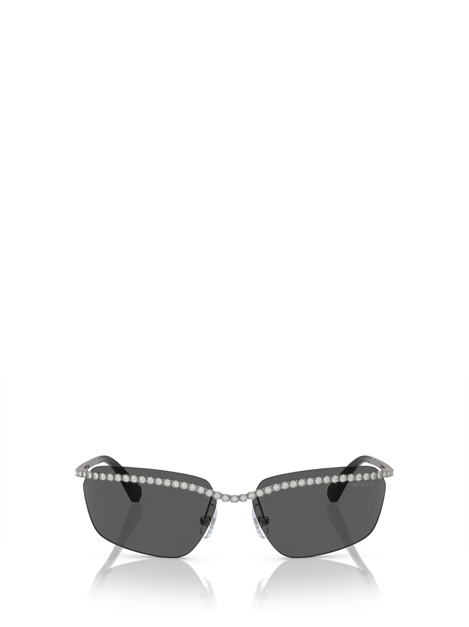 Shop Swarovski Sk7001 Gunmetal Sunglasses