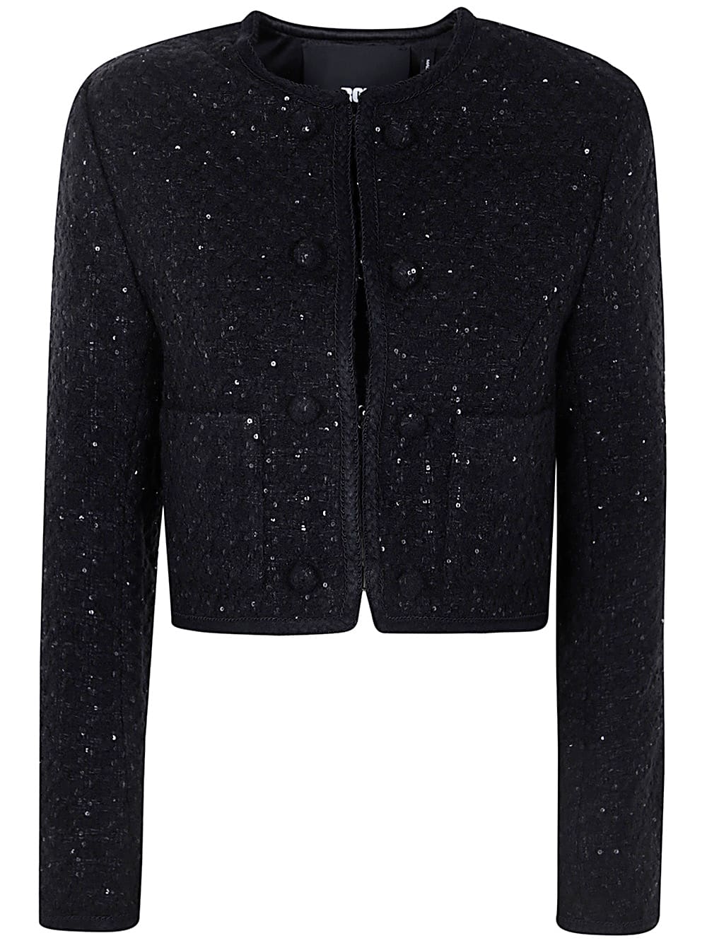 Shop Rotate Birger Christensen Boucle Crop Jacket In Black