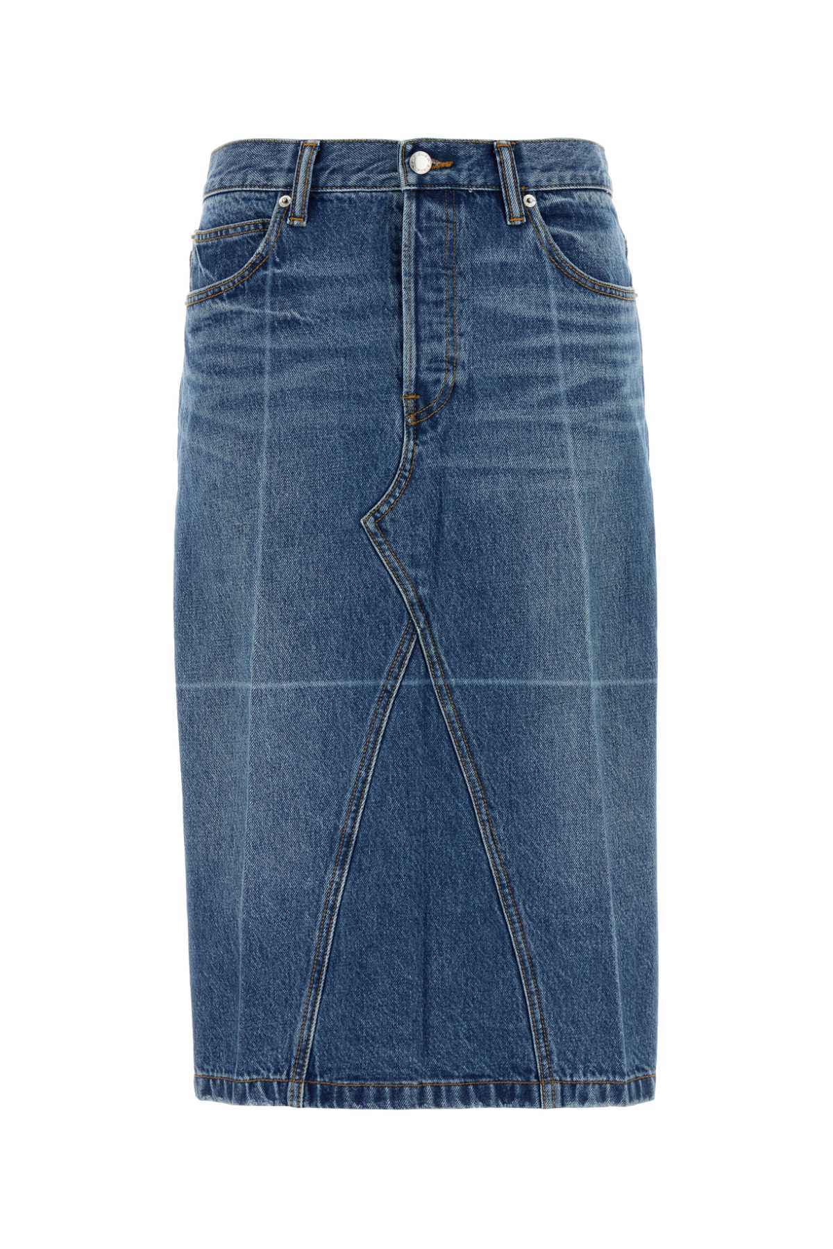Alexander Wang Denim Midi Skirt In Blue
