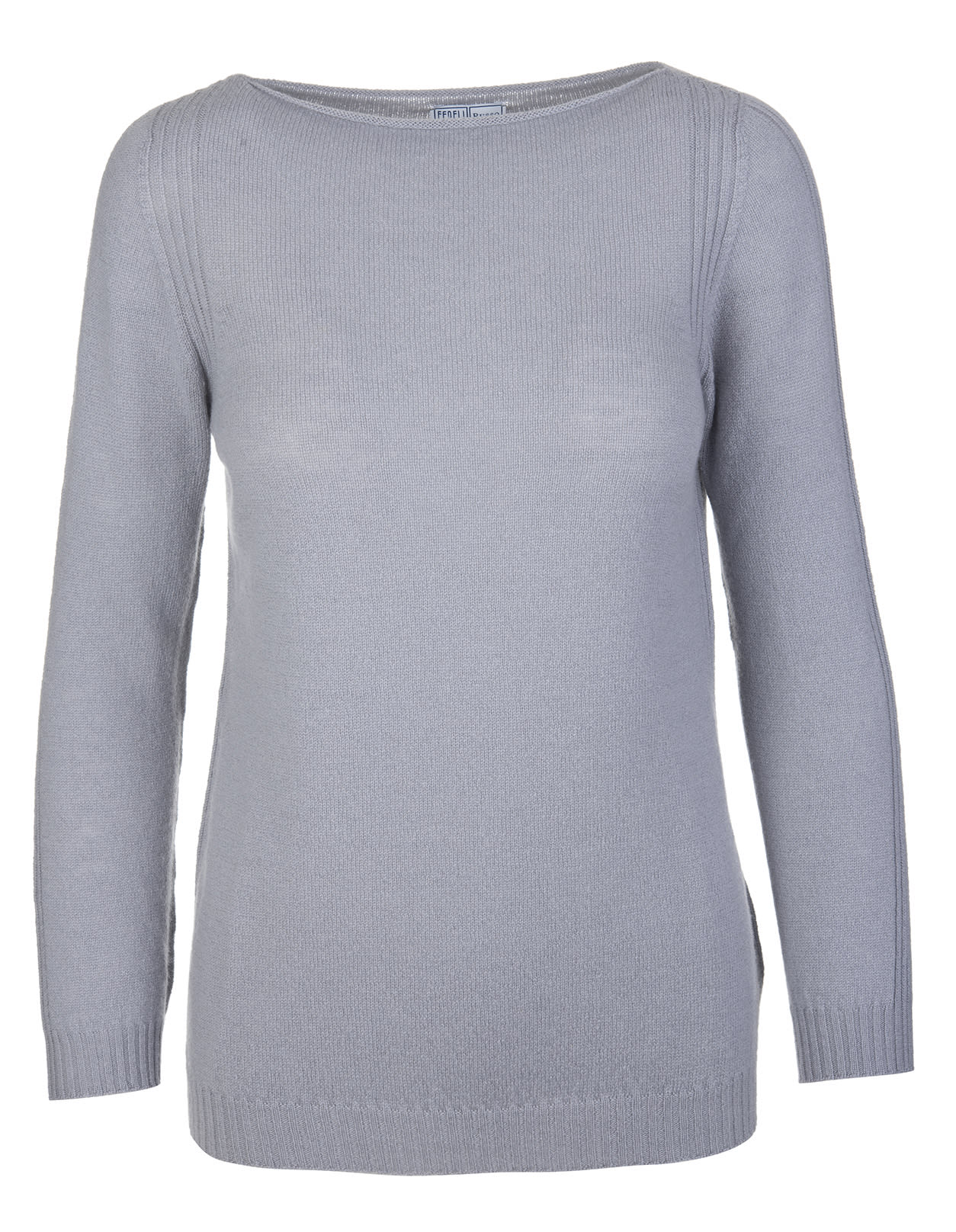 Fedeli Woman Dusty Grey Cashmere Pullover With Boat Neck