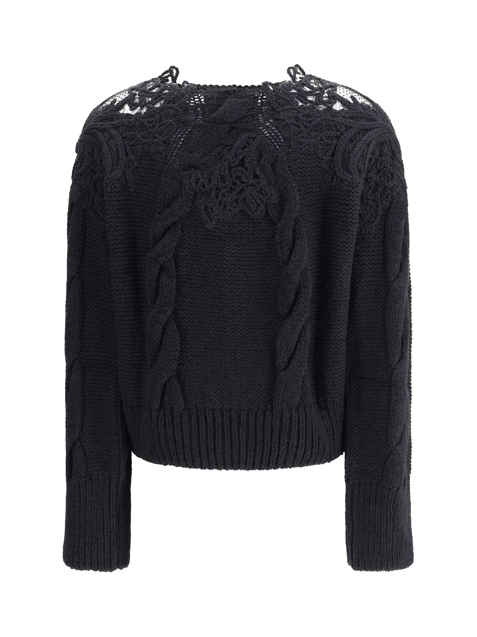 Ermanno Scervino Embroidery Sweater In Black