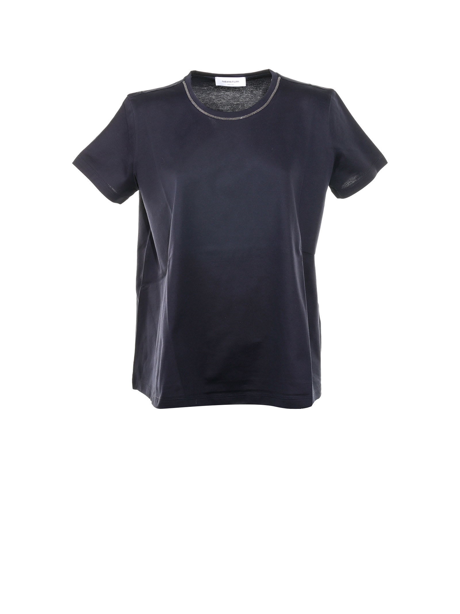 Fabiana Filippi T-shirt With Glitter Detail In Blu