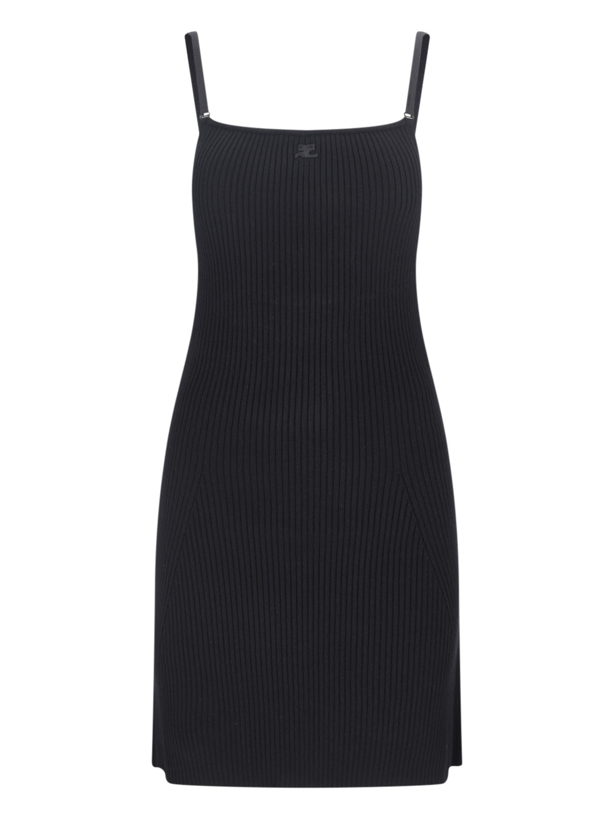 Shop Courrèges Logo Mini Dress In Black