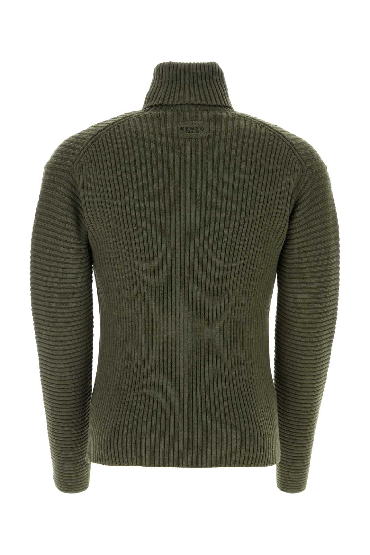 KENZO ARMY GREEN WOOL BLEND SWEATER 