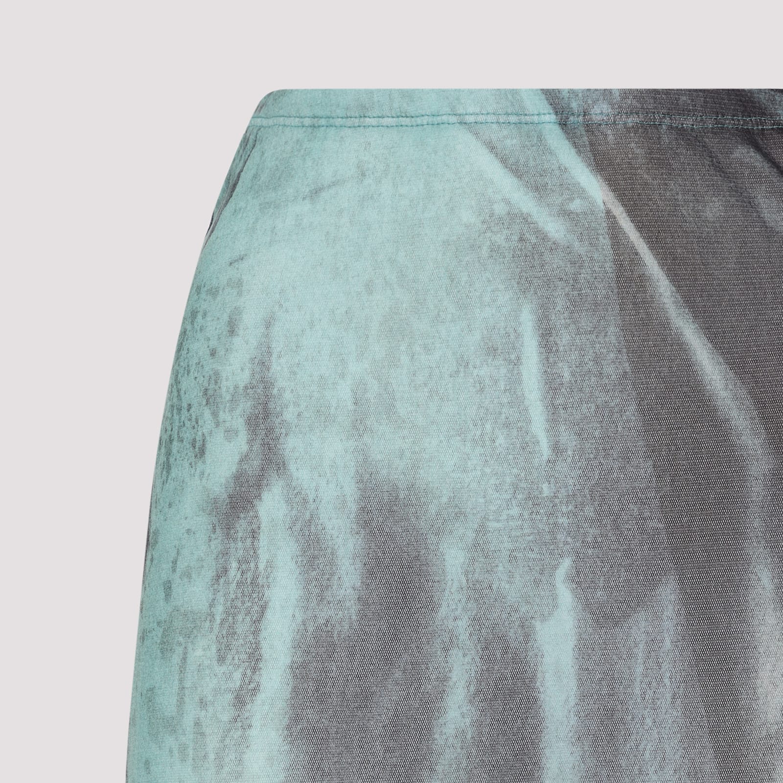 Jean Paul Gaultier Mesh Printed Water Long Skirt