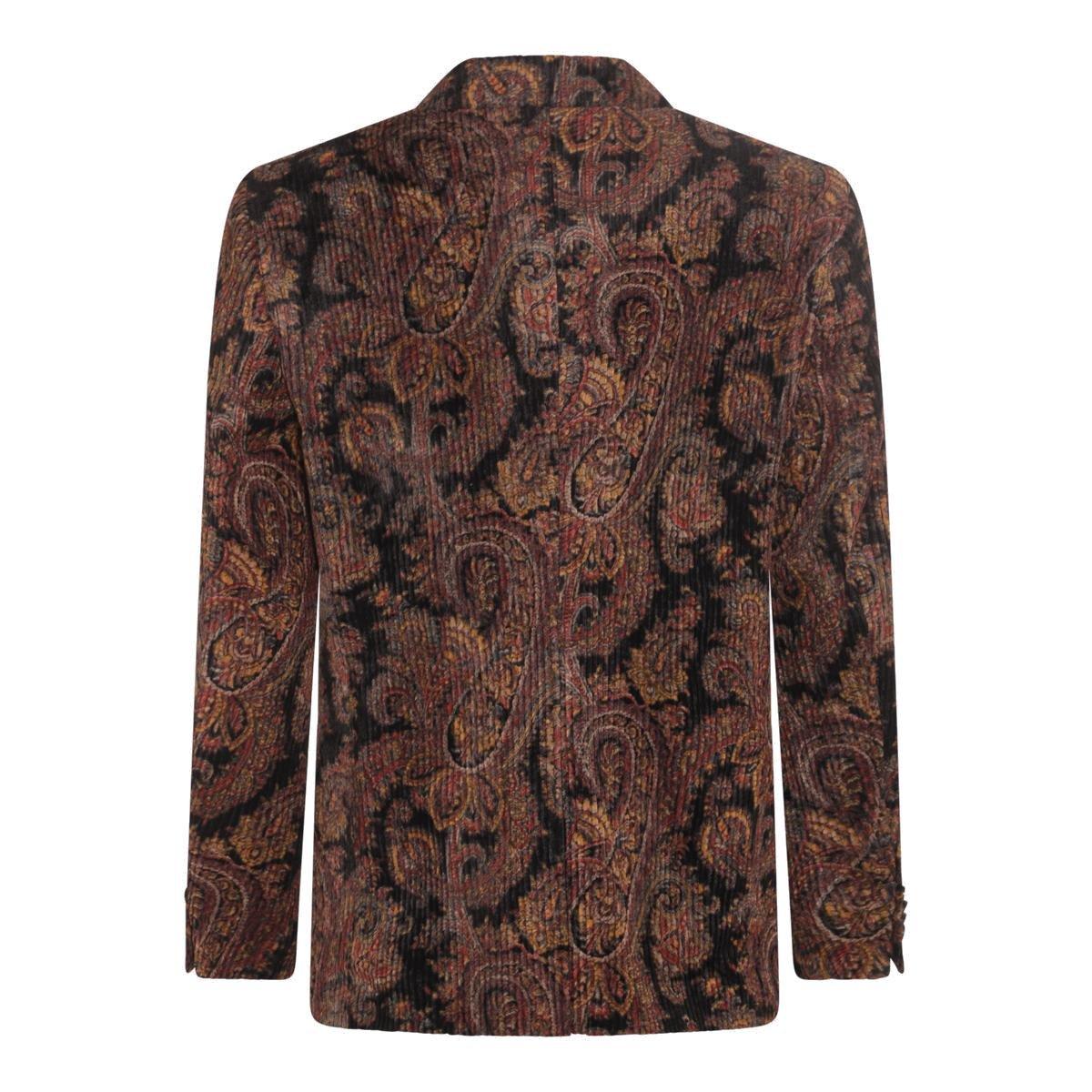 Shop Etro Floral Printed Double Breasted Blazer