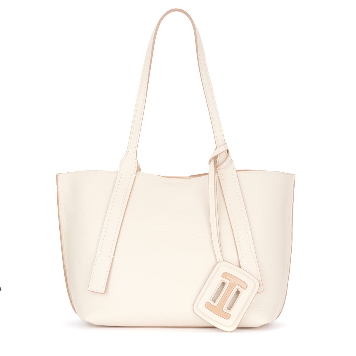 Hogan H-bag Mini Shopping Bag In Ivory Leather