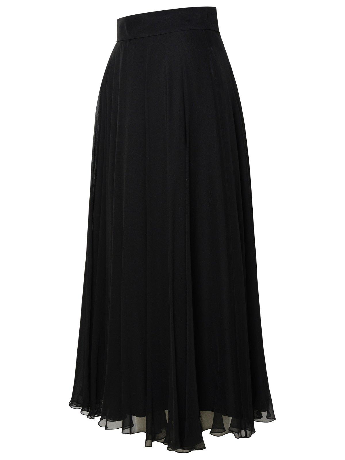 Shop Dolce & Gabbana Chiffon Calf-length Circle Skirt In Black