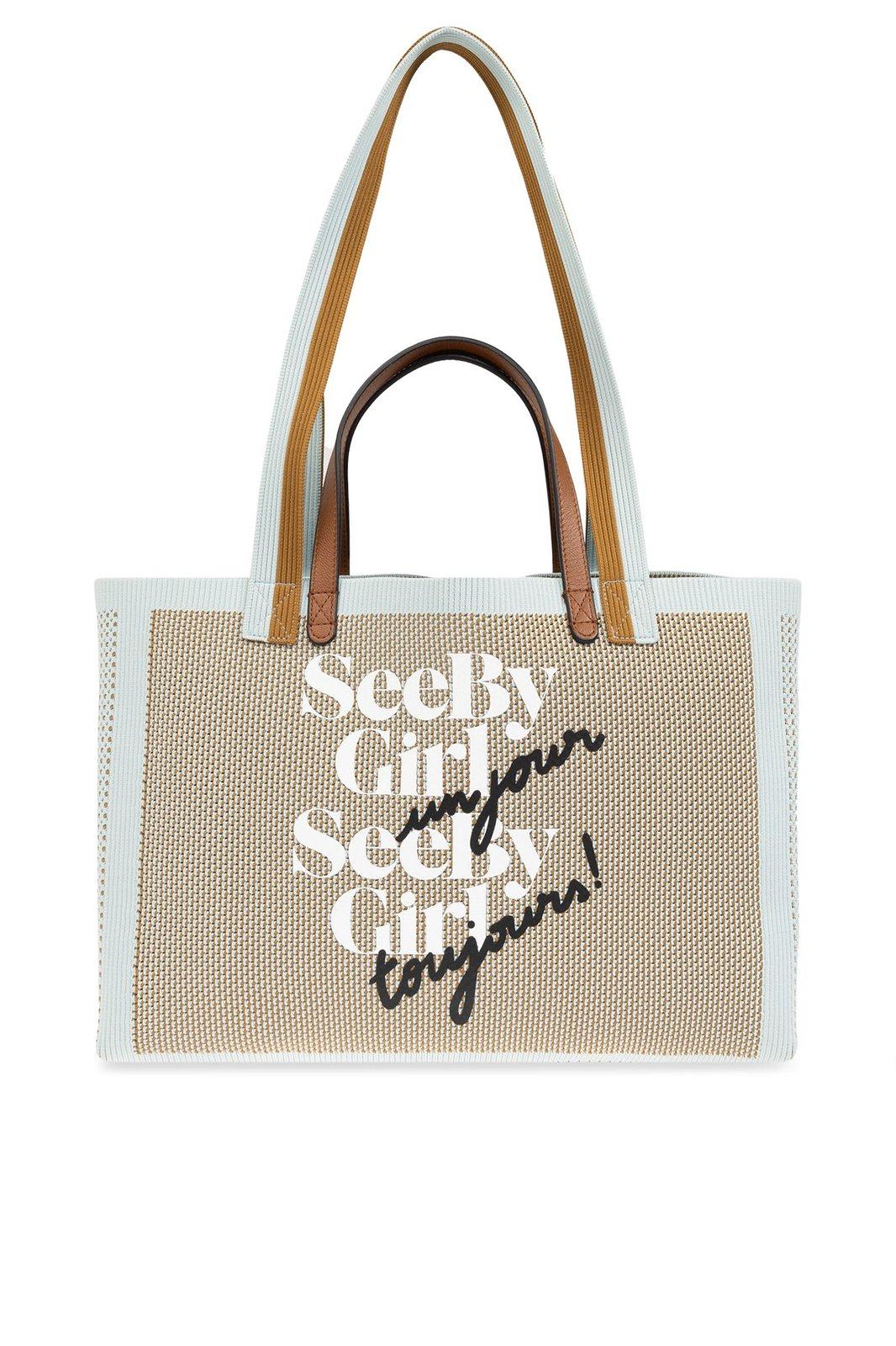 Shop See By Chloé See By Girl Un Jour Tote Bag In Blu