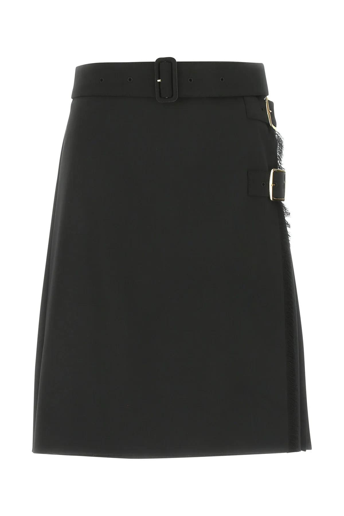 Burberry Black Stretch Polyester Blend Skirt