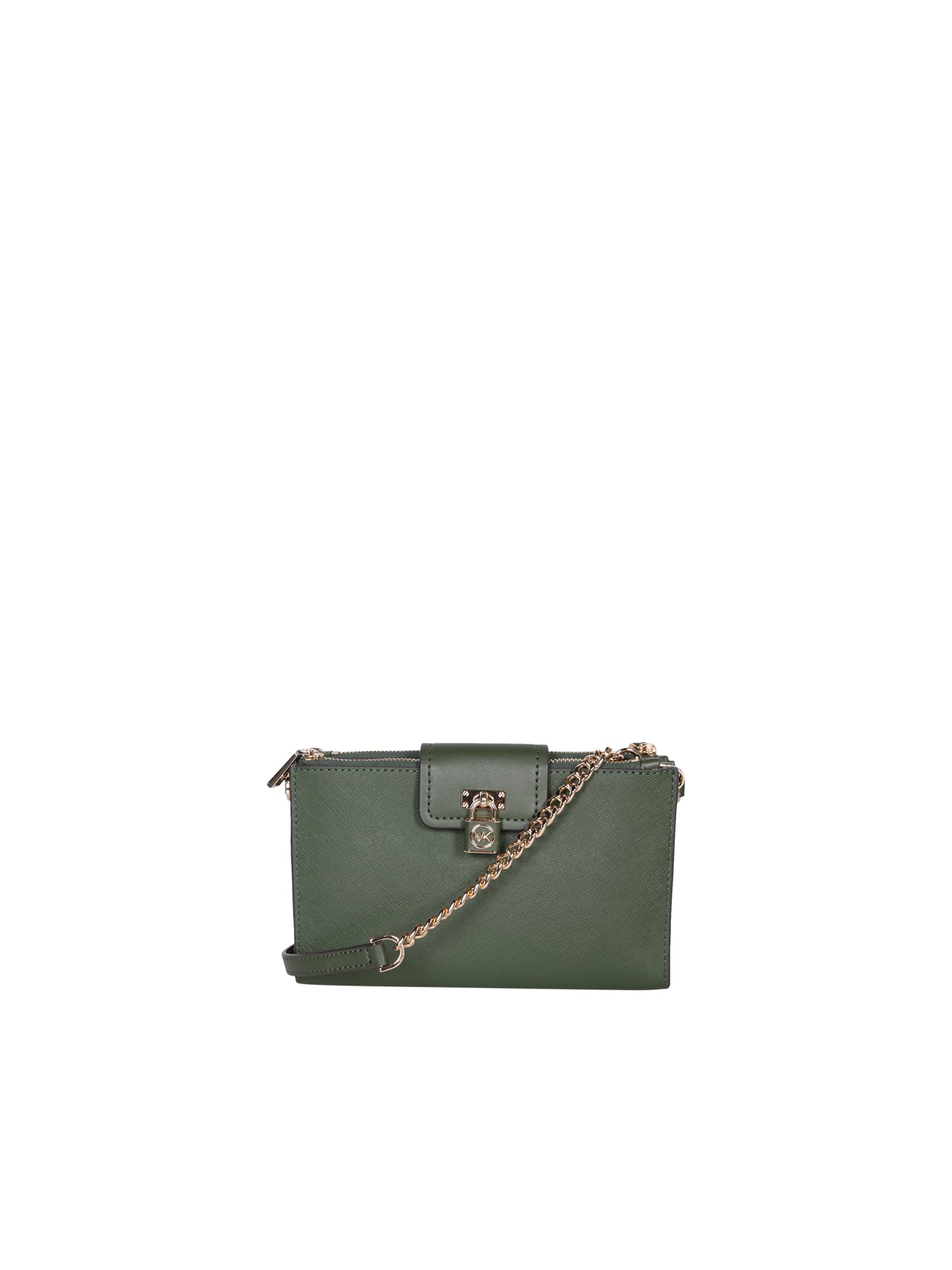 MICHAEL KORS SMALL RUBY LEATHER SHOULDER BAG IN GREEN 