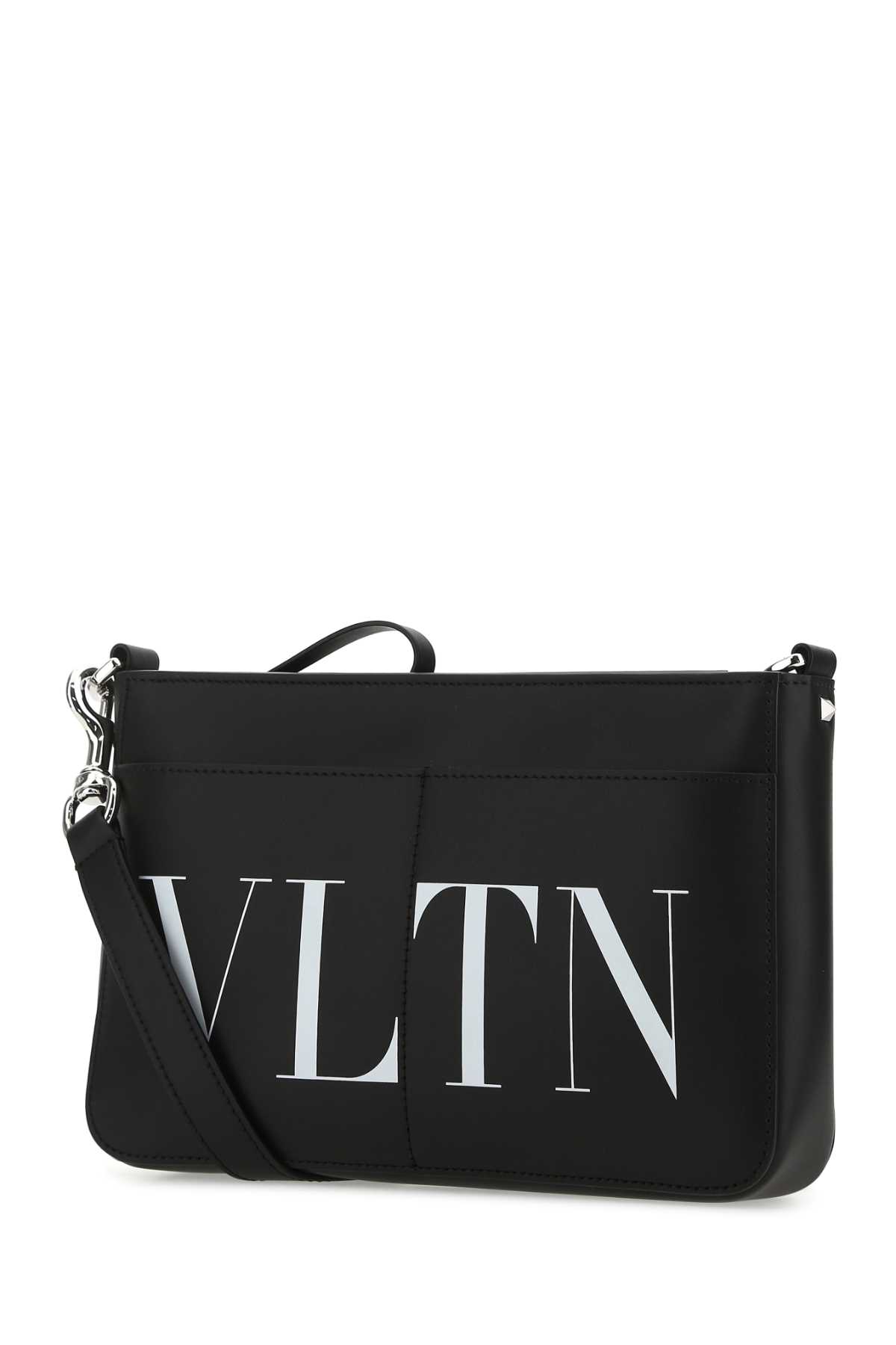Shop Valentino Black Leather Crossbody Bag In Nerbia